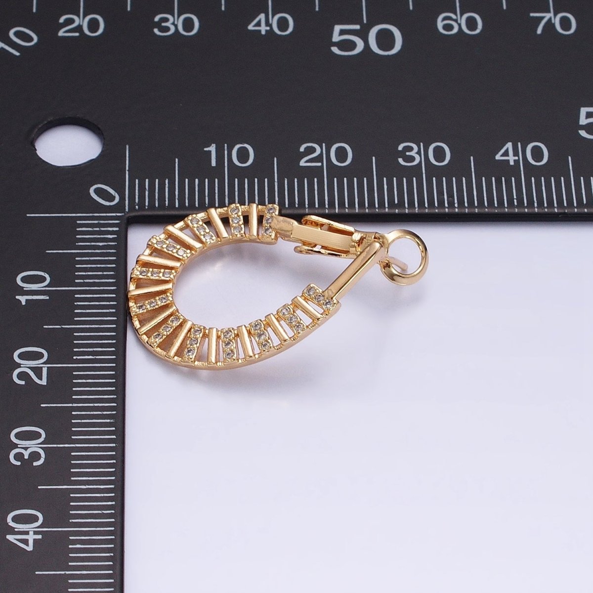 Modern Hoop 16K Gold Filled Flat Thin Bar Micro Paved CZ Front-Facing Hinge Hoop Earrings in Gold & Silver | AD1098 AD1099