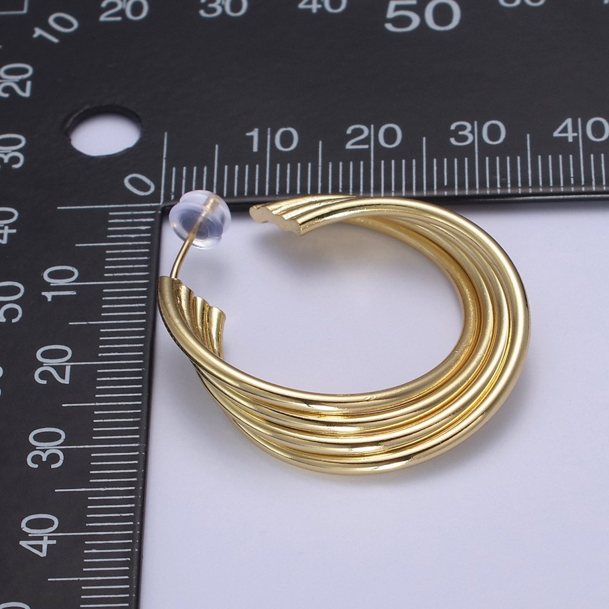 Modern Twist Gold Filled Hoop Earrings, Texture Earrings, Hypoallergenic Earrings, Dainty Bold Style Hoop, Statement Stacking Hoops T-284
