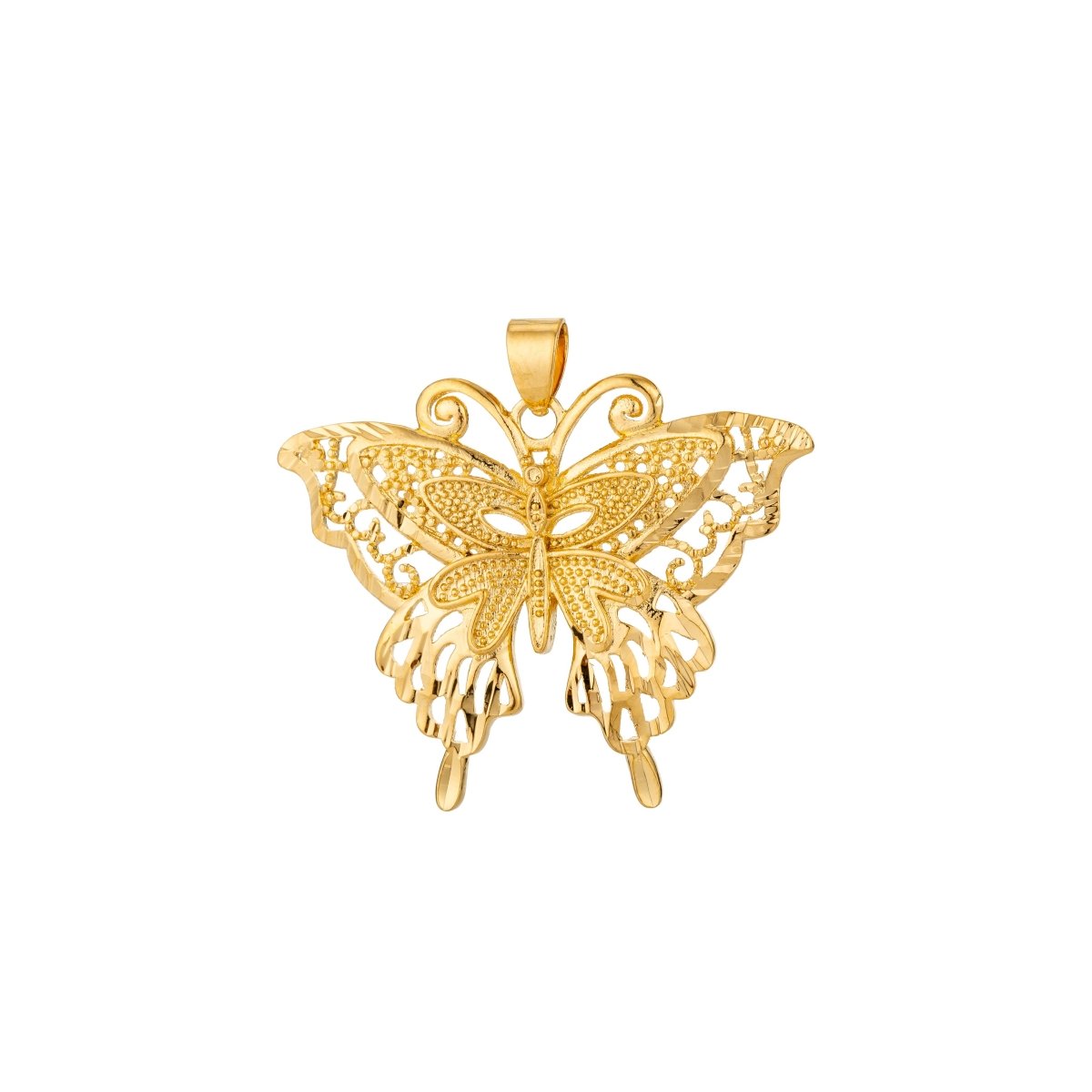 Monarch Butterfly Charm in 18k Gold Filled charm for Necklace Earring Jewelry Making H-820