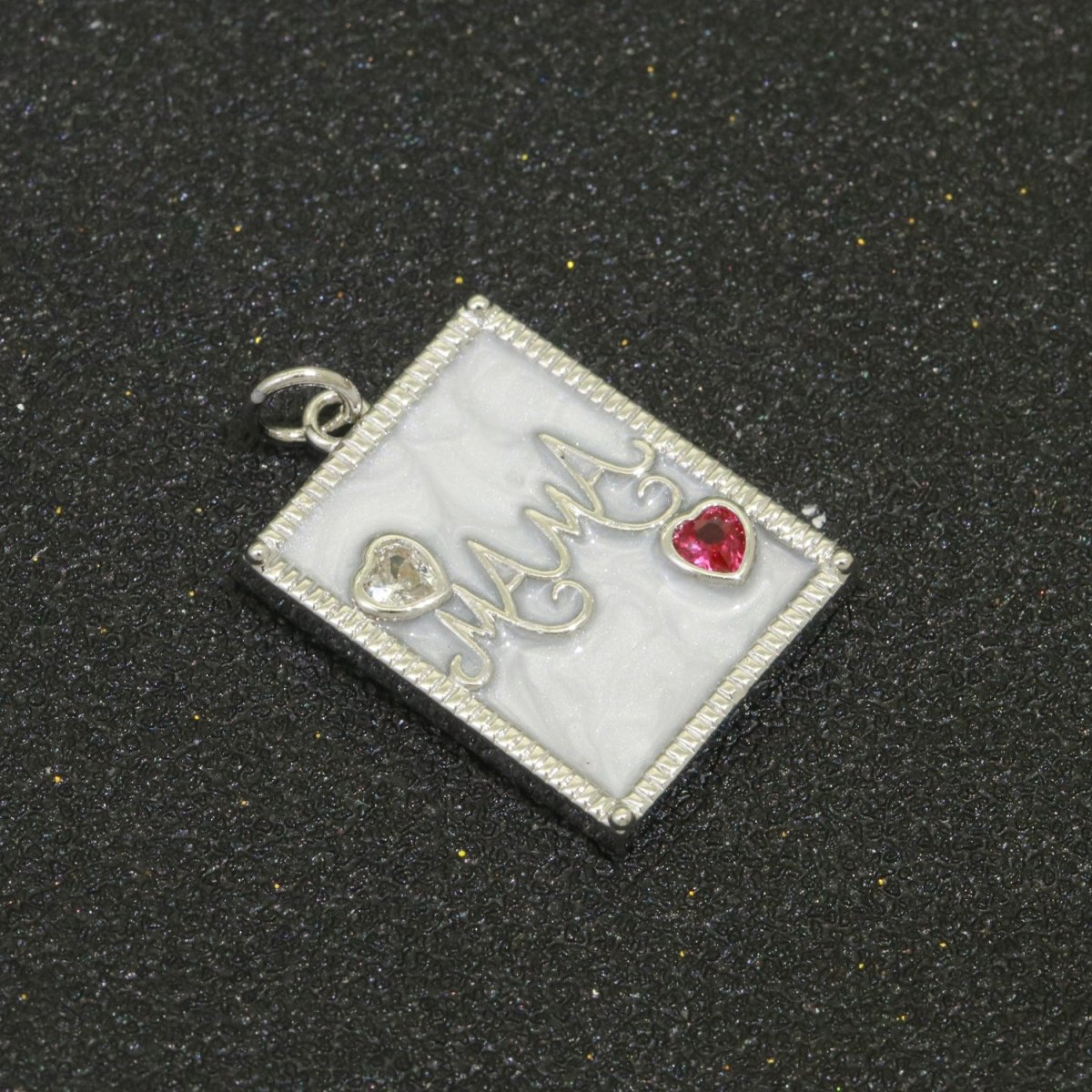 Mother of pearl Mama Letter Square Pendant Charm, Mother's day gift 24k Gold Filled Charm jewelry making for Necklace Supply M-520 M-521