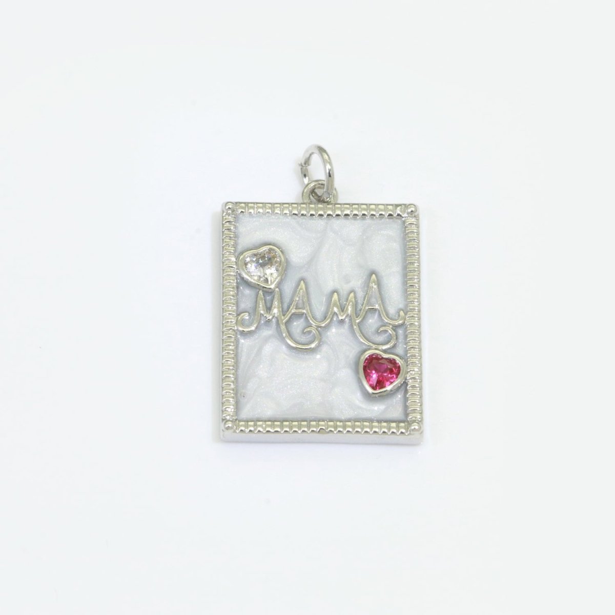 Mother of pearl Mama Letter Square Pendant Charm, Mother's day gift 24k Gold Filled Charm jewelry making for Necklace Supply M-520 M-521