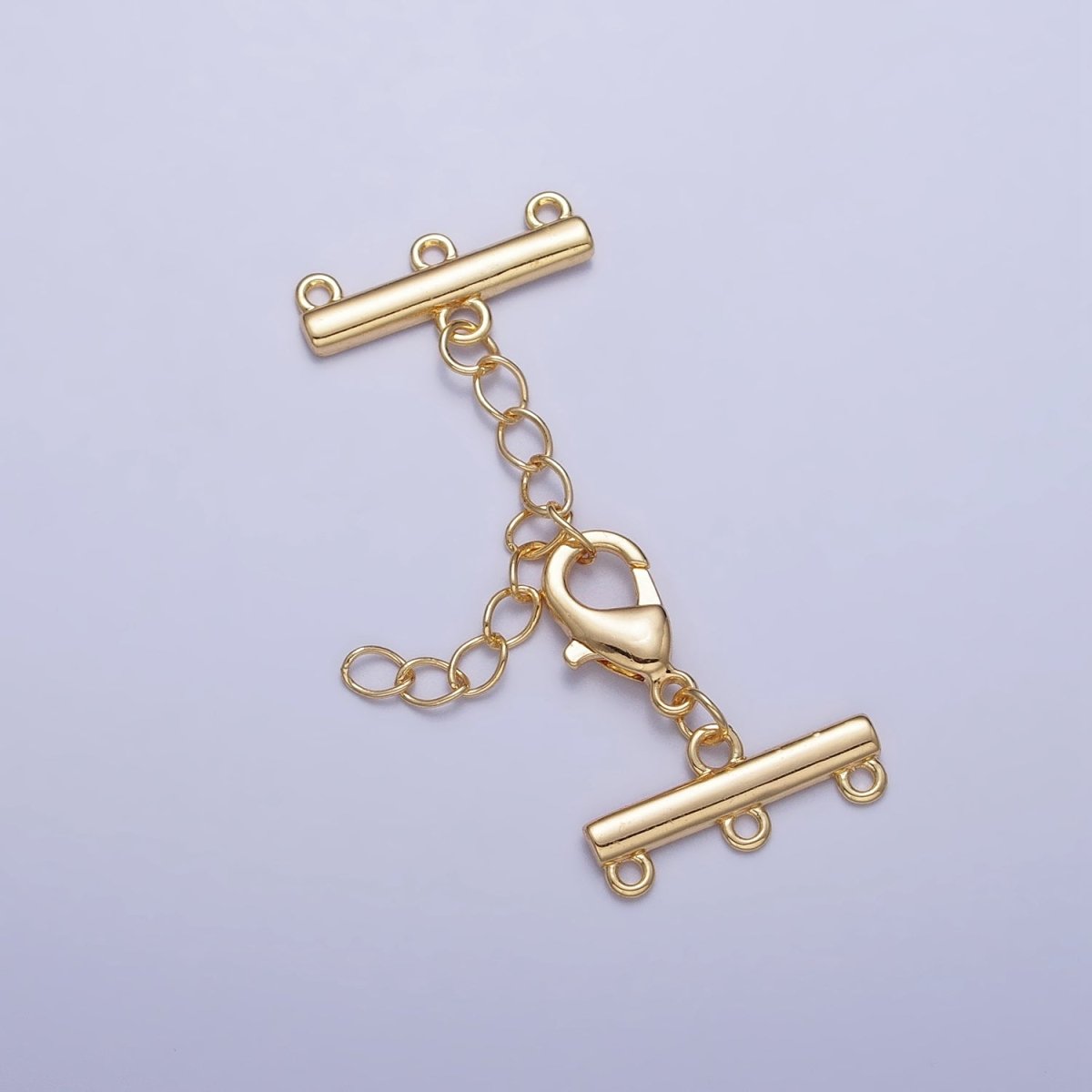 Multi Layer Clasps Triple Loop Double Flat Bar Jewelry Supply in Silver & Gold | Z-107 Z-108