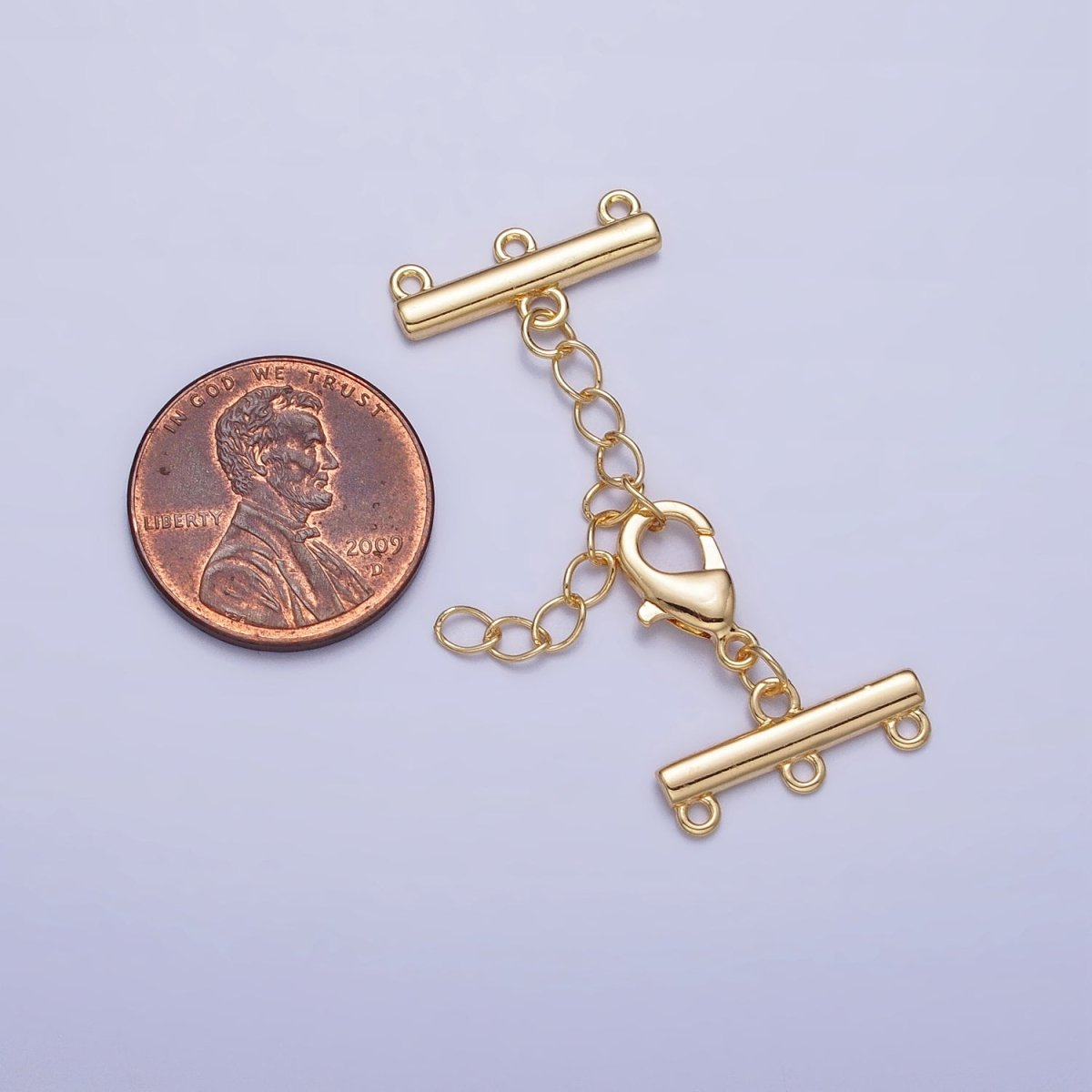 Multi Layer Clasps Triple Loop Double Flat Bar Jewelry Supply in Silver & Gold | Z-107 Z-108