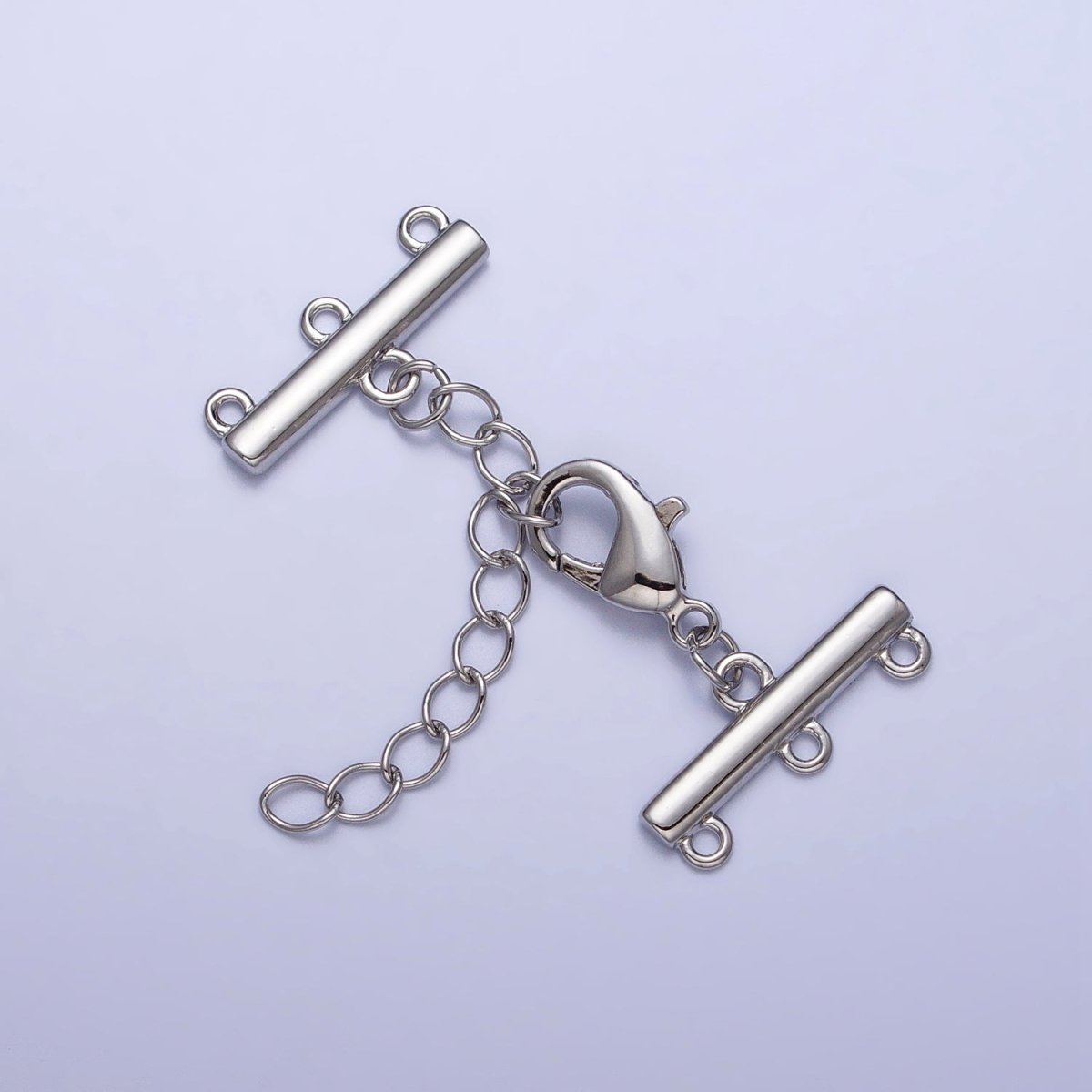 Multi Layer Clasps Triple Loop Double Flat Bar Jewelry Supply in Silver & Gold | Z-107 Z-108