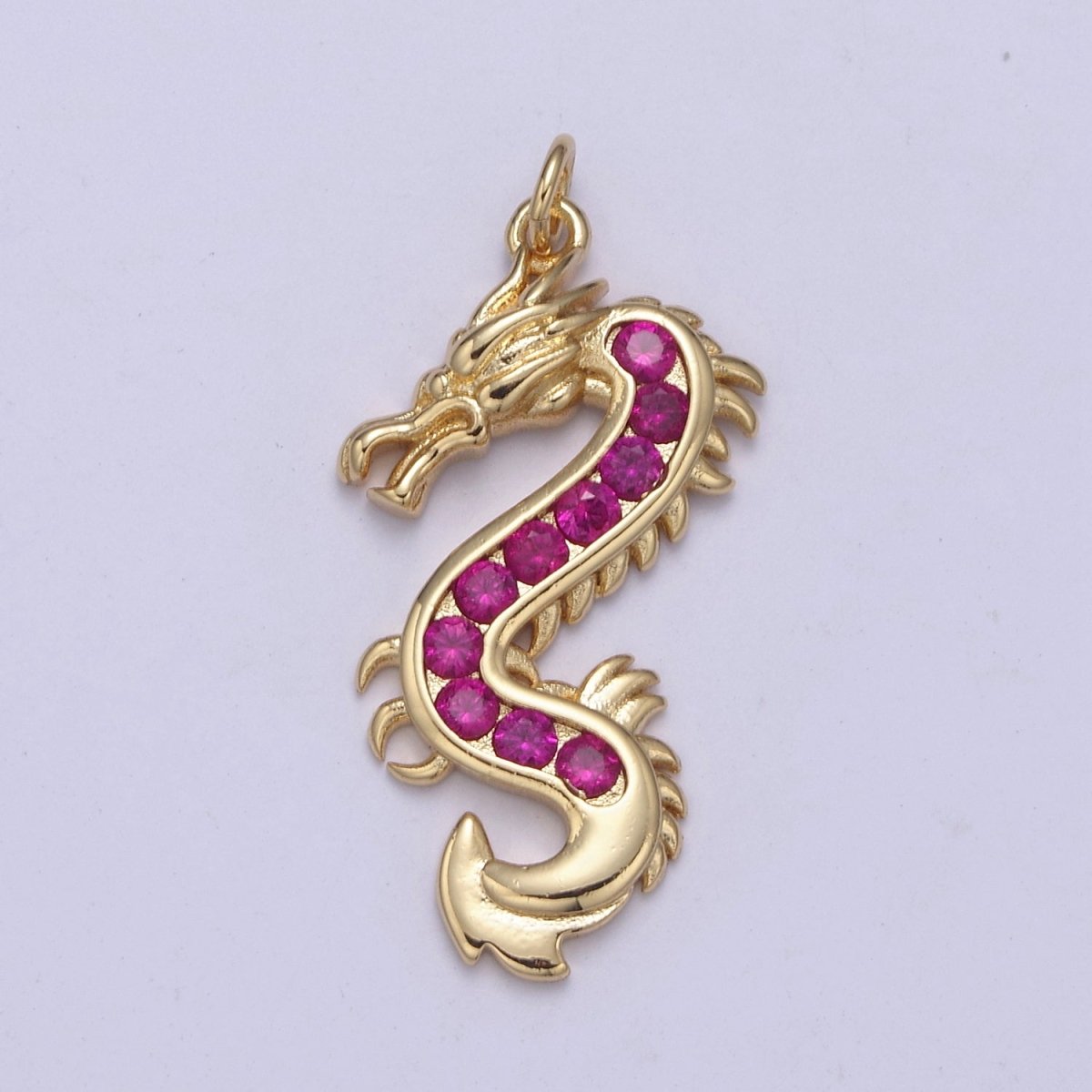 Mystical Dragon Pendant in 24K Gold Filled Animal Charm Cubic Zirconia Necklace Pendant N-406 - N-408