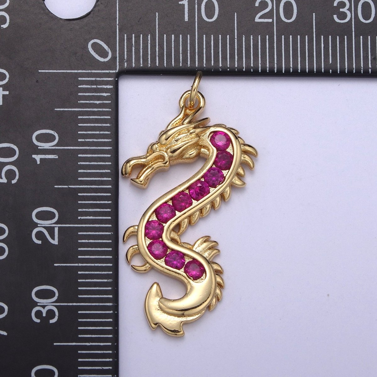 Mystical Dragon Pendant in 24K Gold Filled Animal Charm Cubic Zirconia Necklace Pendant N-406 - N-408