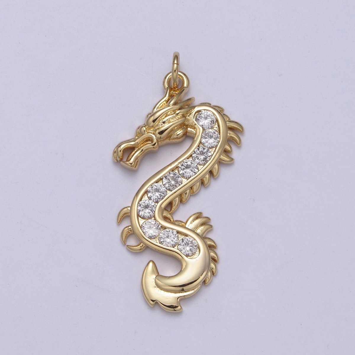Mystical Dragon Pendant in 24K Gold Filled Animal Charm Cubic Zirconia Necklace Pendant N-406 - N-408