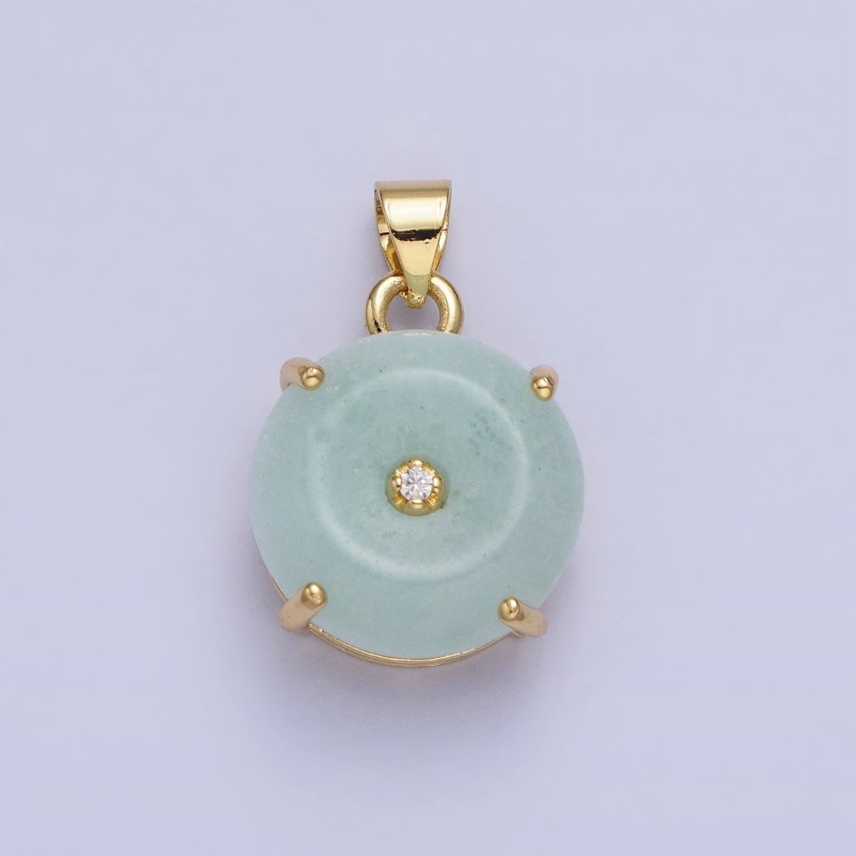 Natural Fluorite Purple and Blue Green Amazonite Natural Gemstone Donut Hole Transparent Pendants AA-317 AA-318 AA-319 AA-320 AA-321 AA-322