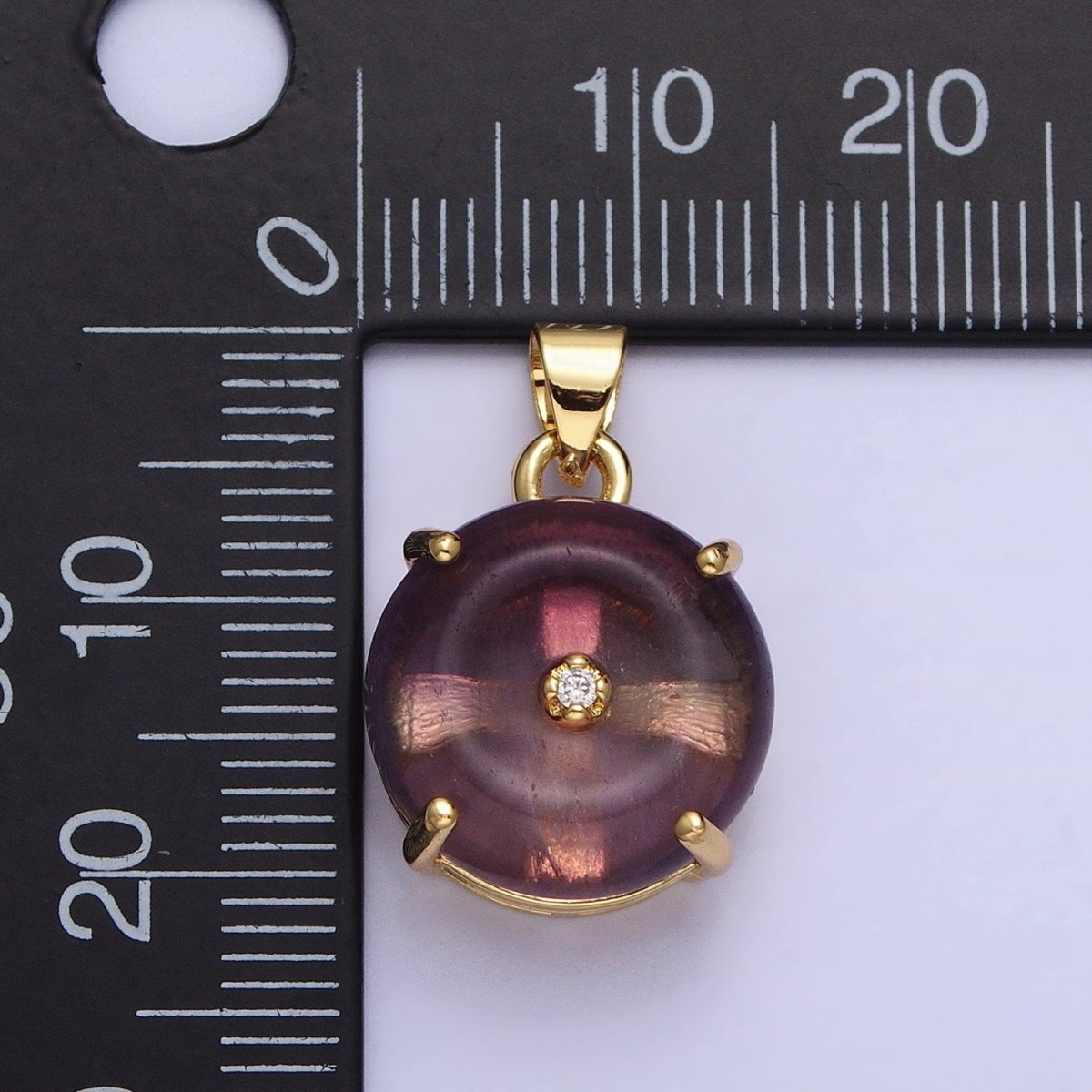 Natural Fluorite Purple and Blue Green Amazonite Natural Gemstone Donut Hole Transparent Pendants AA-317 AA-318 AA-319 AA-320 AA-321 AA-322