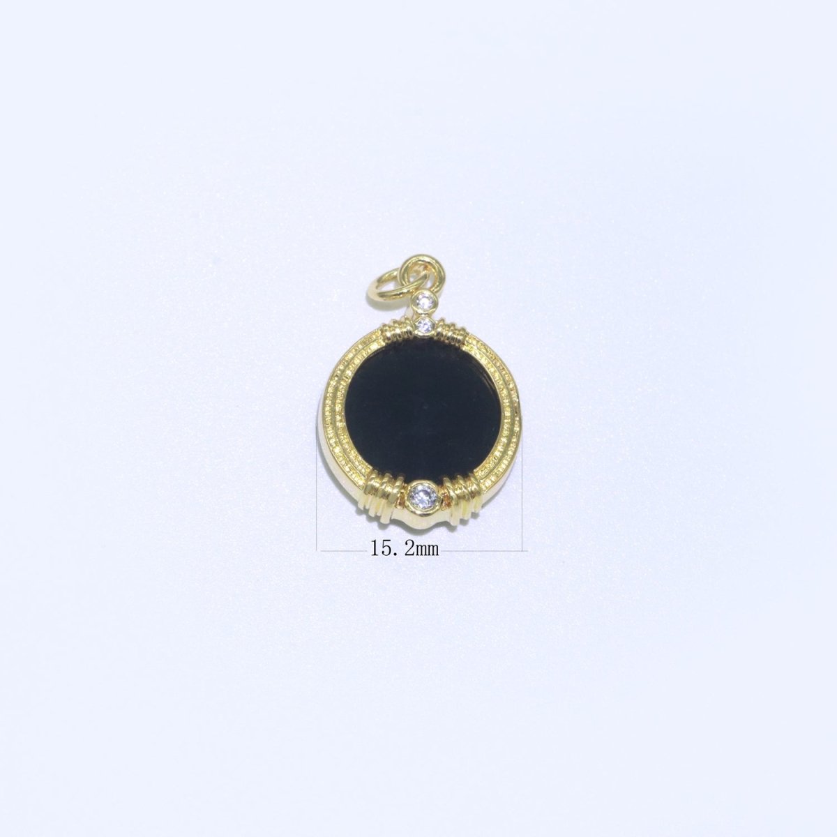 Natural Gemstone charms, 15.2mm Round Coin pendant, Gold Filled pendant Onyx, Malachite, Quartz, Amethyst, Amazonite, Rubi Previous Stone M-404 - M-408