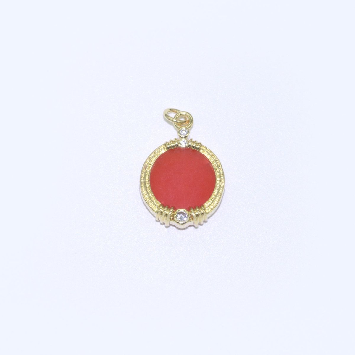 Natural Gemstone charms, 15.2mm Round Coin pendant, Gold Filled pendant Onyx, Malachite, Quartz, Amethyst, Amazonite, Rubi Previous Stone M-404 - M-408