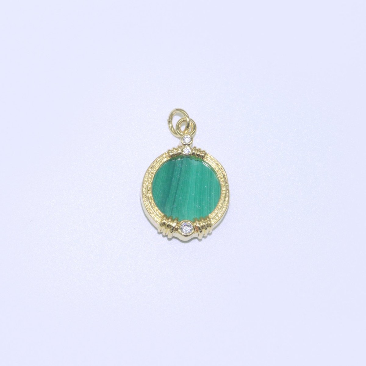 Natural Gemstone charms, 15.2mm Round Coin pendant, Gold Filled pendant Onyx, Malachite, Quartz, Amethyst, Amazonite, Rubi Previous Stone M-404 - M-408