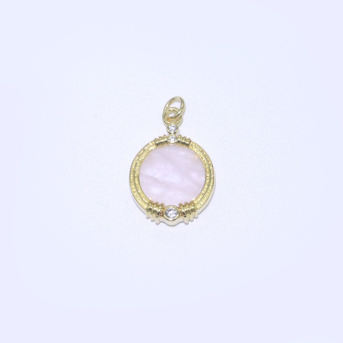 Natural Gemstone charms, 15.2mm Round Coin pendant, Gold Filled pendant Onyx, Malachite, Quartz, Amethyst, Amazonite, Rubi Previous Stone M-404 - M-408