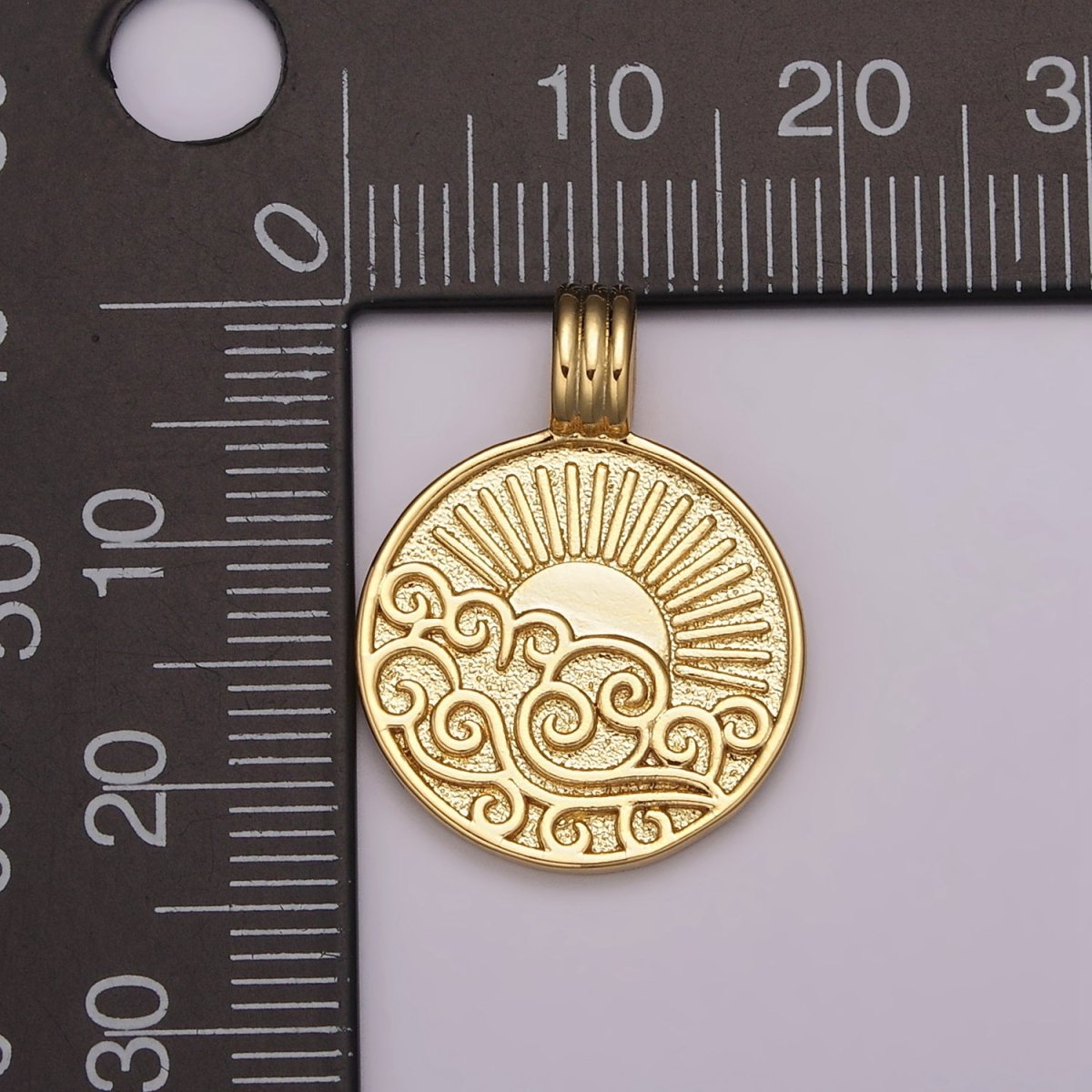 NEW ELEMENT Collection Gold Element Charm Fire Wind Earth Ocean Wave Charm 24K Gold Filled Medallion for Necklace Bracelet Supply N-469 - N-472