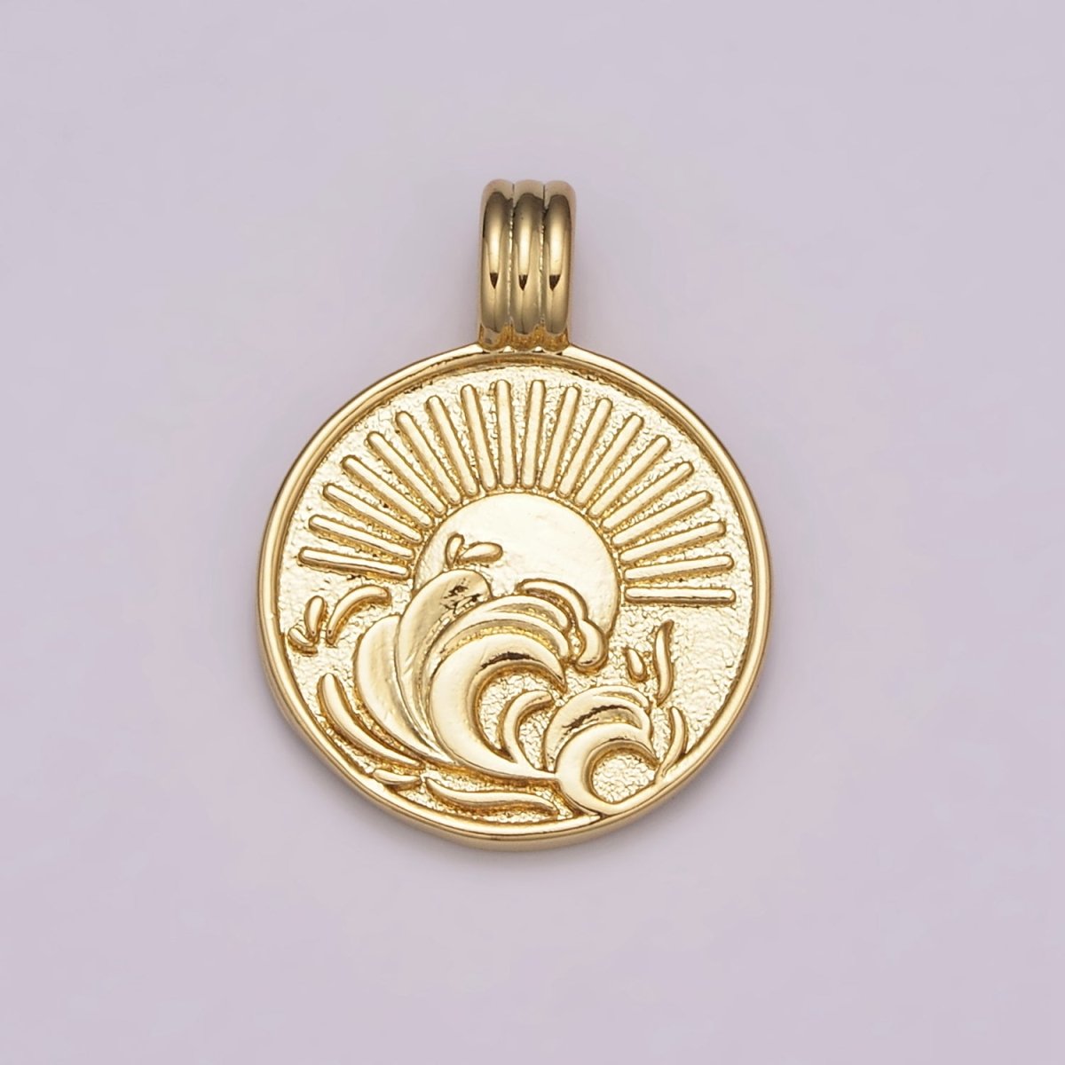 NEW ELEMENT Collection Gold Element Charm Fire Wind Earth Ocean Wave Charm 24K Gold Filled Medallion for Necklace Bracelet Supply N-469 - N-472