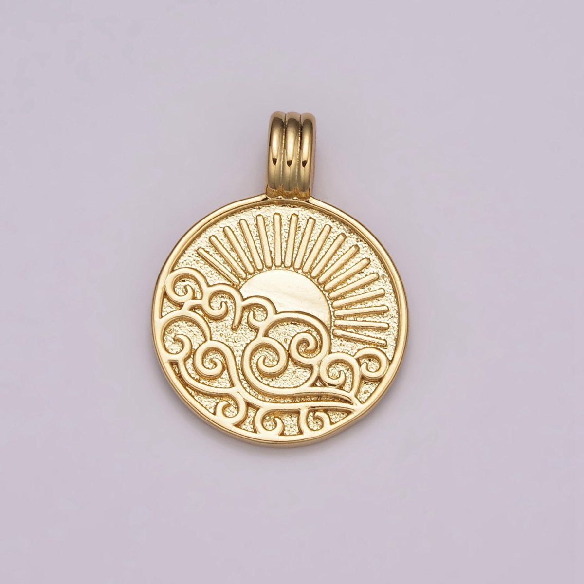 NEW ELEMENT Collection Gold Element Charm Fire Wind Earth Ocean Wave Charm 24K Gold Filled Medallion for Necklace Bracelet Supply N-469 - N-472