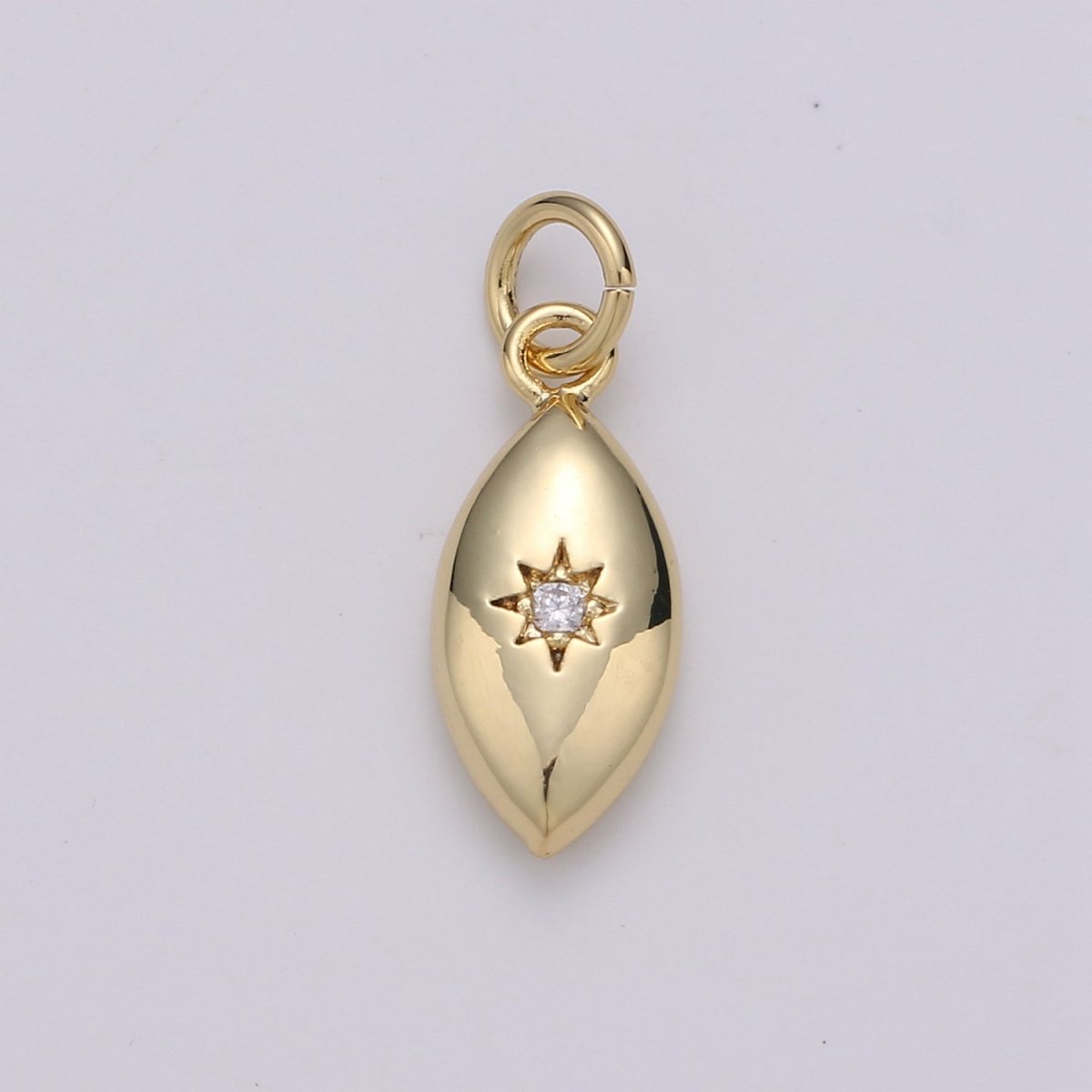 North Star Oval Shape Gold Filled Charm for Necklace Earring Bracelet - D-423-D-424