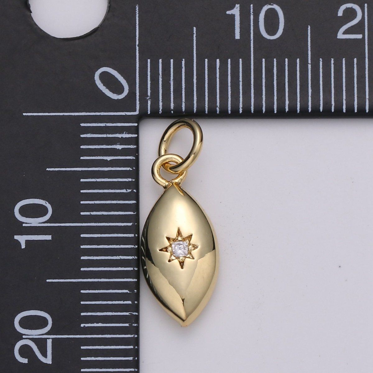 North Star Oval Shape Gold Filled Charm for Necklace Earring Bracelet - D-423-D-424