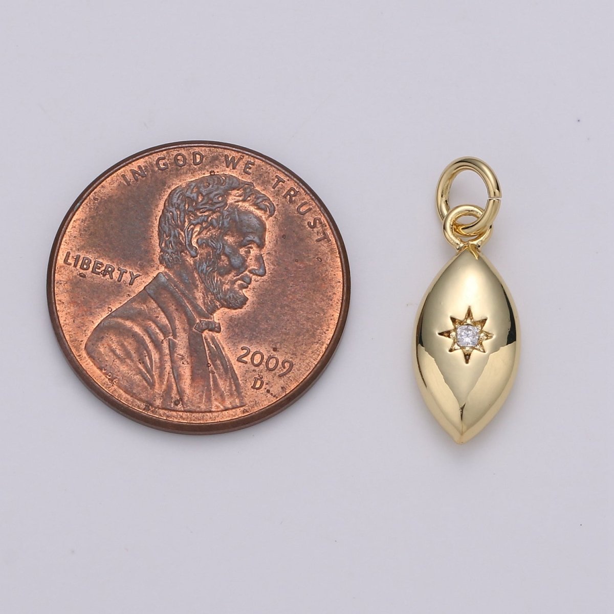 North Star Oval Shape Gold Filled Charm for Necklace Earring Bracelet - D-423-D-424