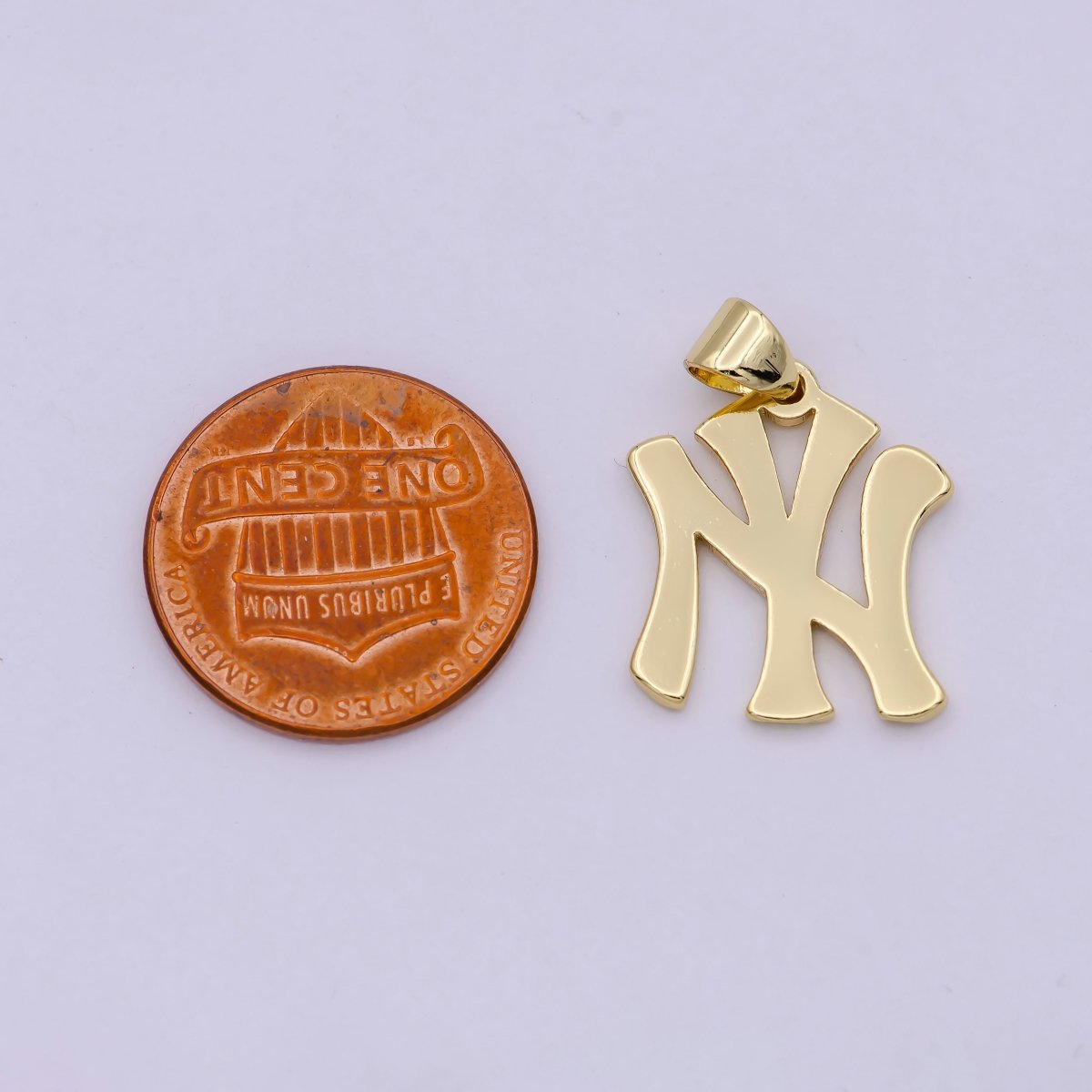NY Yankees Pendant Necklace | New York Pendant | NYC Gifts For Him & Her | NY Yankees Initial | Baseball Charm H605 - DLUXCA