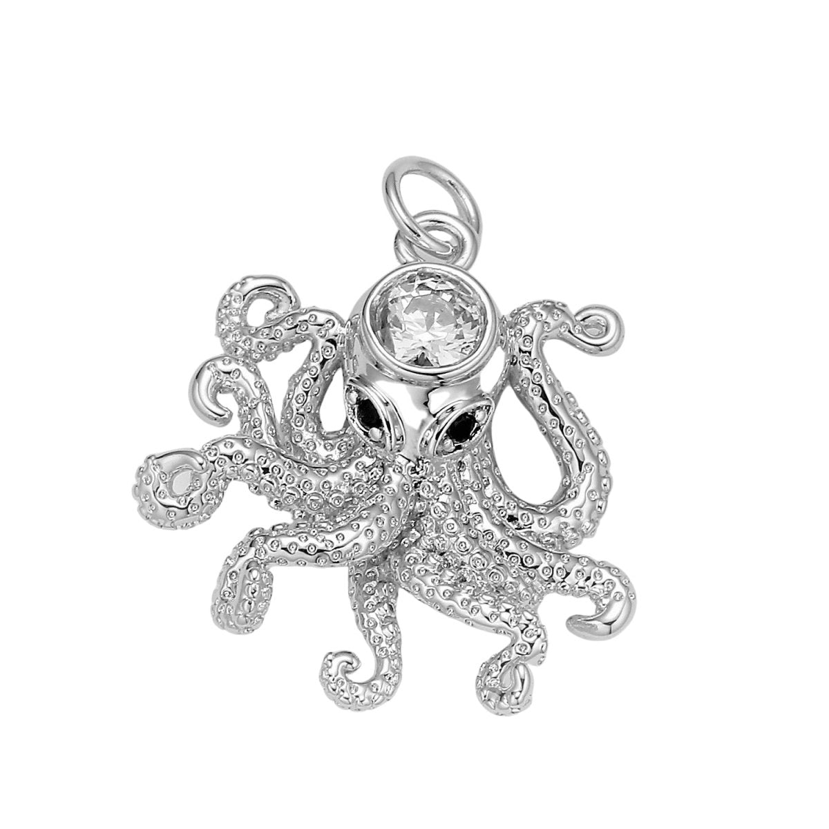 Octopus Pendant, 24K White Gold Filled Animal Ocean Inspired Charm, Beach Jewelry, Marine Jewelry, Minimalist, Octopus Pendant, Summer Jewelry | E-219  E-792