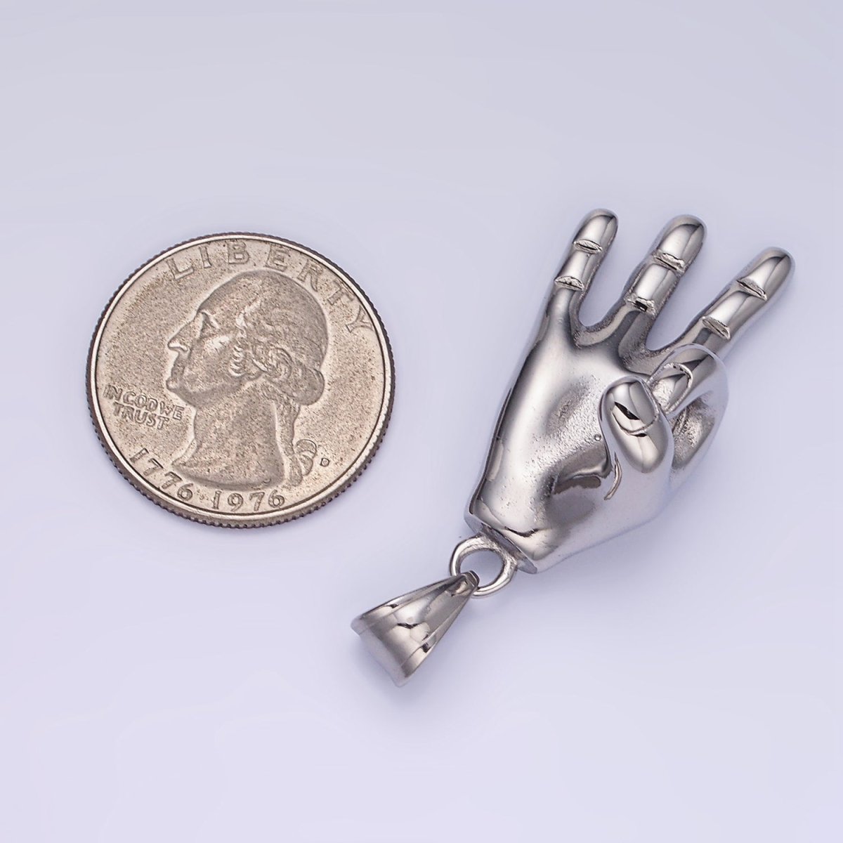 Okay Sign Hand Symbol Charm Gold Stainless Steel Ok Sign Pendant Hand Gesture Charm P1205