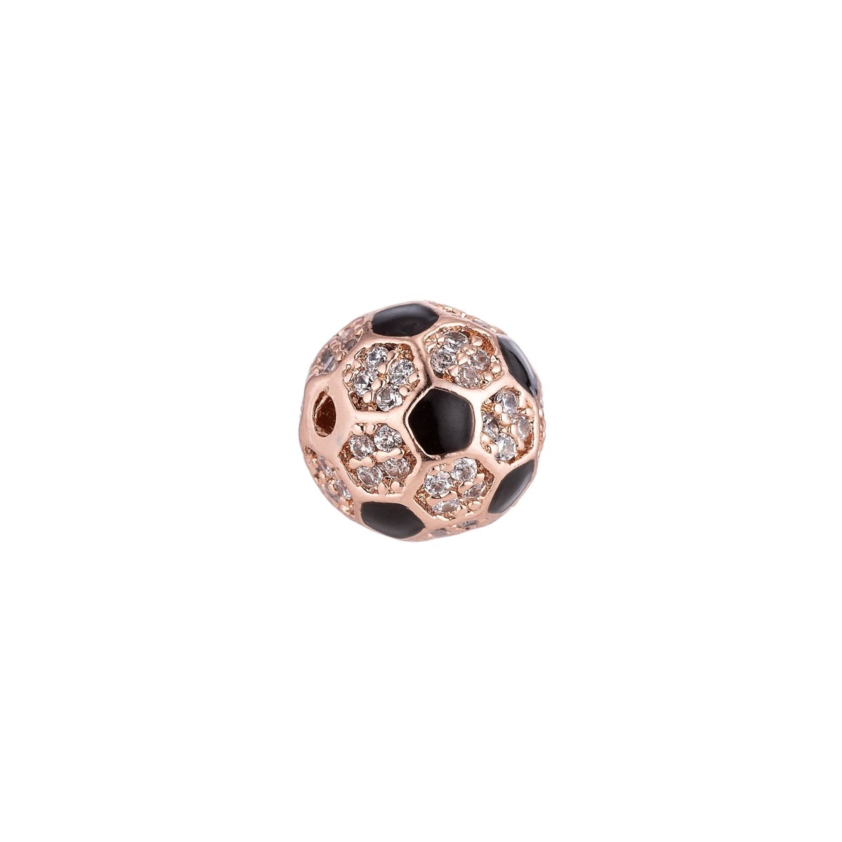 On Sale! CLEARANCE! 10mm 18K Gold Filled Micro Paved Soccer Ball Bead | B-025