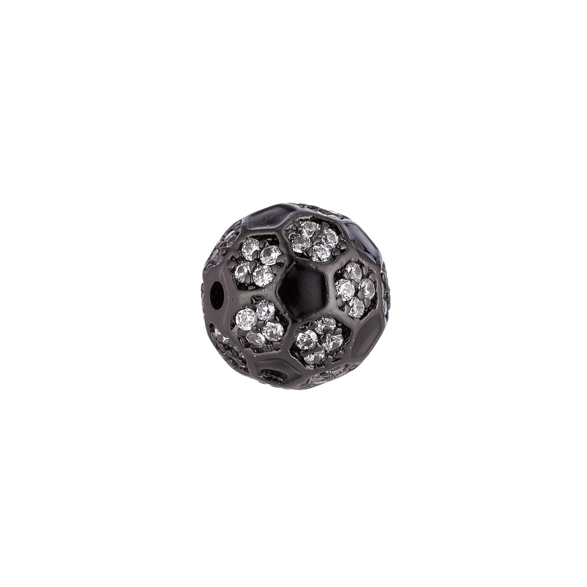 On Sale! CLEARANCE! 10mm 18K Gold Filled Micro Paved Soccer Ball Bead | B-025