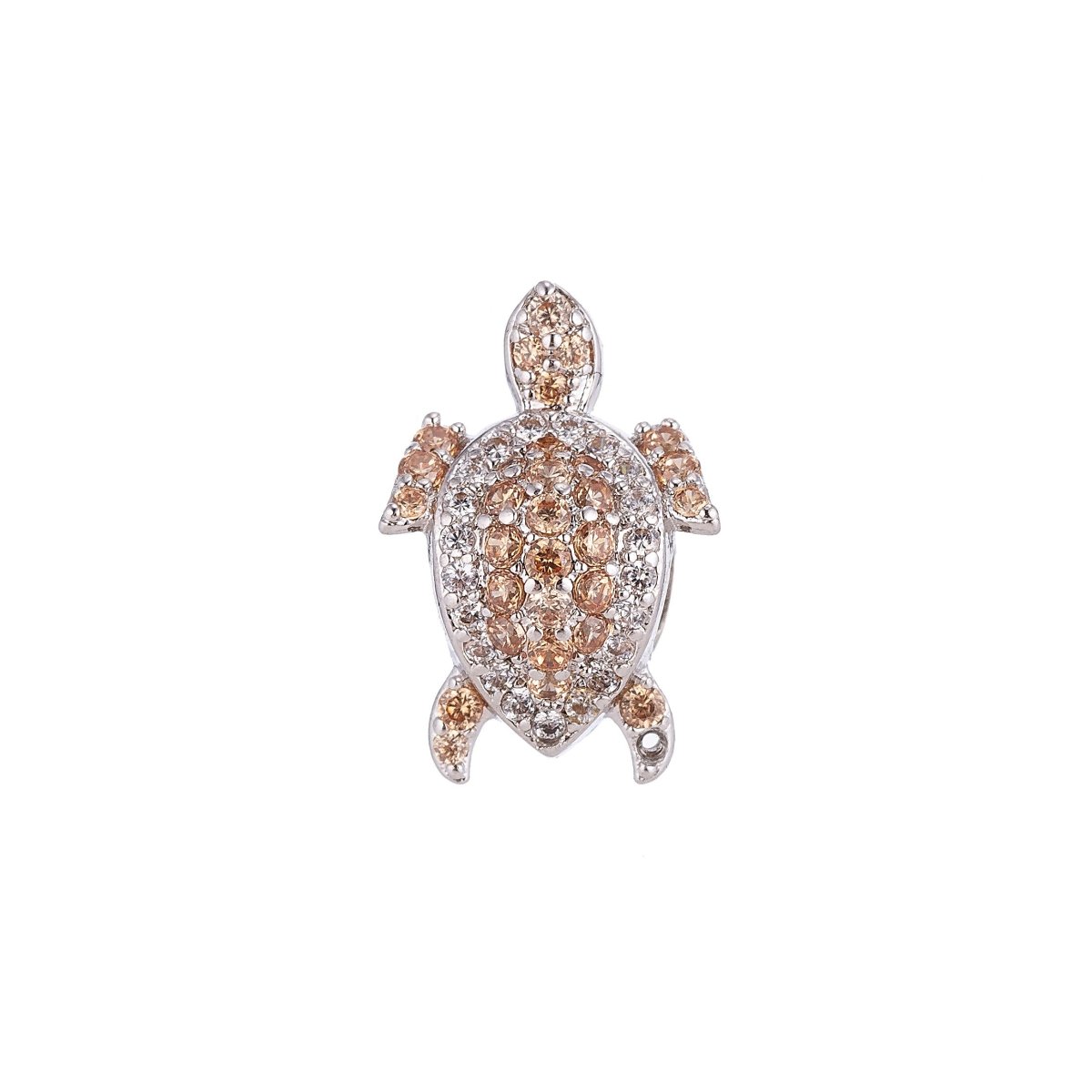 On Sale! CLEARANCE! 10mm Micro Paved Beach Turtle Gold Filled Spacer Bead | B-030