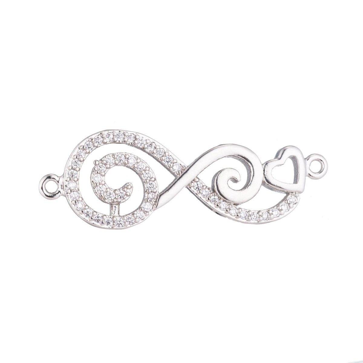 On Sale! CLEARANCE! 14K Gold Filled, Rose Gold, Silver, Black Gold Infinity Heart Charm CONNECTOR, Infinity Bracelet Connector Micro Pave For Bracelet Necklace, For Jewelry Making | F-152