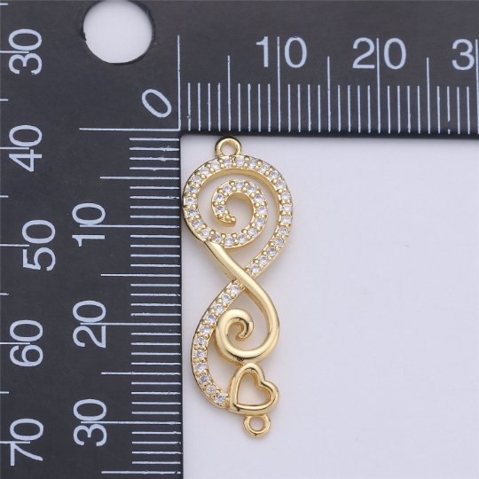On Sale! CLEARANCE! 14K Gold Filled, Rose Gold, Silver, Black Gold Infinity Heart Charm CONNECTOR, Infinity Bracelet Connector Micro Pave For Bracelet Necklace, For Jewelry Making | F-152