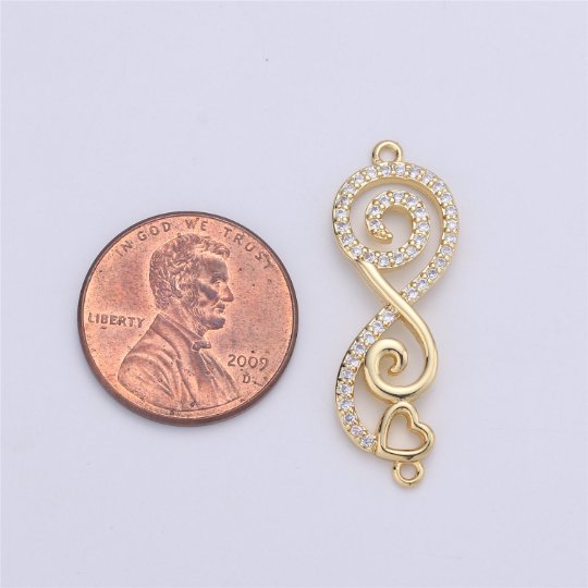 On Sale! CLEARANCE! 14K Gold Filled, Rose Gold, Silver, Black Gold Infinity Heart Charm CONNECTOR, Infinity Bracelet Connector Micro Pave For Bracelet Necklace, For Jewelry Making | F-152