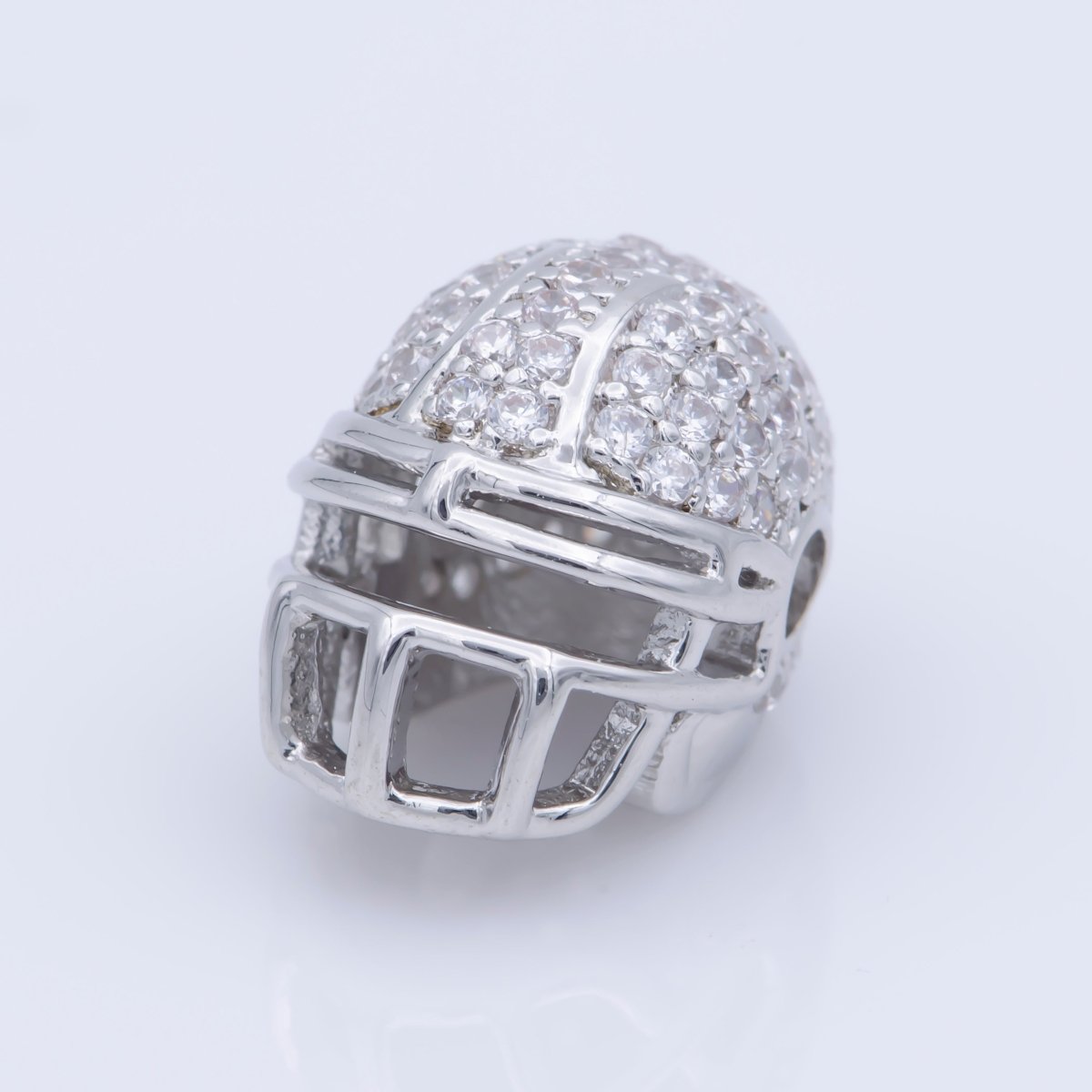 On Sale! CLEARANCE! Cubic Zirconia Crystal American Football Sport Hemet, Copper Gold Filled Charm CONNECTOR Bracelet Design Plated Material For Jewelry Making F-295