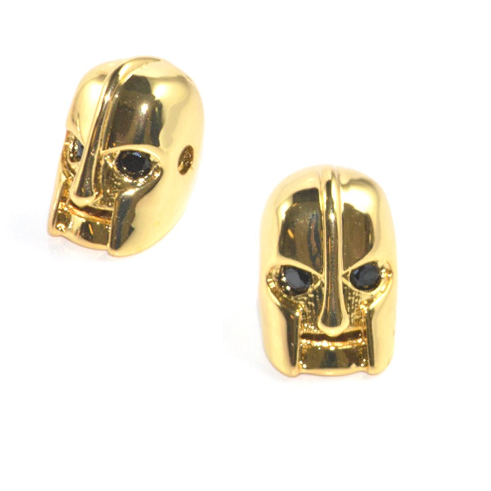 On Sale! CLEARANCE! Cubic Zirconia Warrior Mask Robot Jewelry Cooper Charm Beads Connector Crystal Rhinestone Pave Czech Bracelet Design Plated Material | B-343