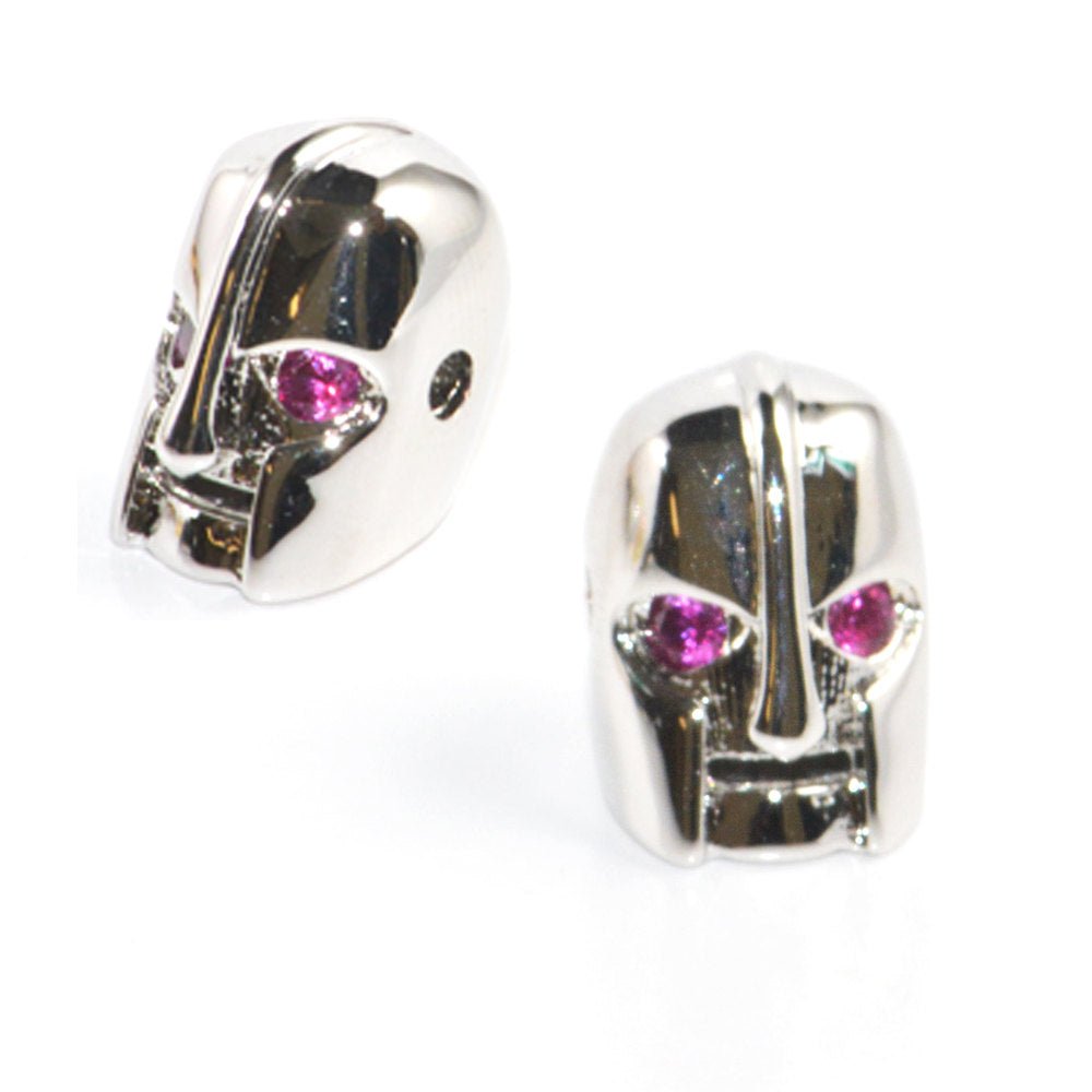On Sale! CLEARANCE! Cubic Zirconia Warrior Mask Robot Jewelry Cooper Charm Beads Connector Crystal Rhinestone Pave Czech Bracelet Design Plated Material | B-343