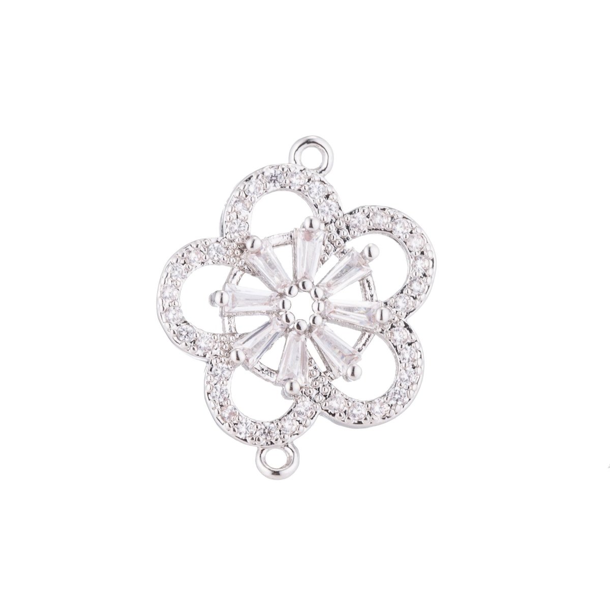 On Sale! CLEARANCE! Gold Daisy Flower Connector, Beautiful Flower, Sparkle Shiny Cubic Zirconia Bracelet Charm Necklace Pendant Findings CONNECTOR For Jewelry Making | F-127