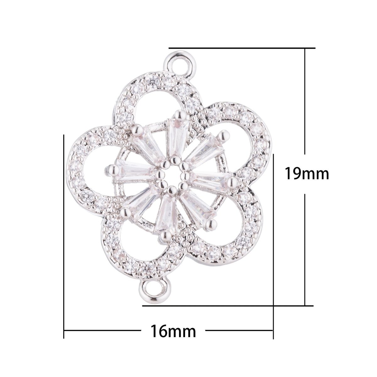 On Sale! CLEARANCE! Gold Daisy Flower Connector, Beautiful Flower, Sparkle Shiny Cubic Zirconia Bracelet Charm Necklace Pendant Findings CONNECTOR For Jewelry Making | F-127
