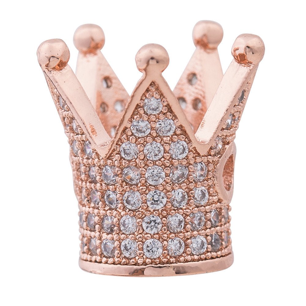 On Sale! CLEARANCE! Gold Filled Crown Spacer, Gold Rose Gold Black Micro Pave Bead Spacer King Crown Bead For Bracelet Jewelry Making | B-134