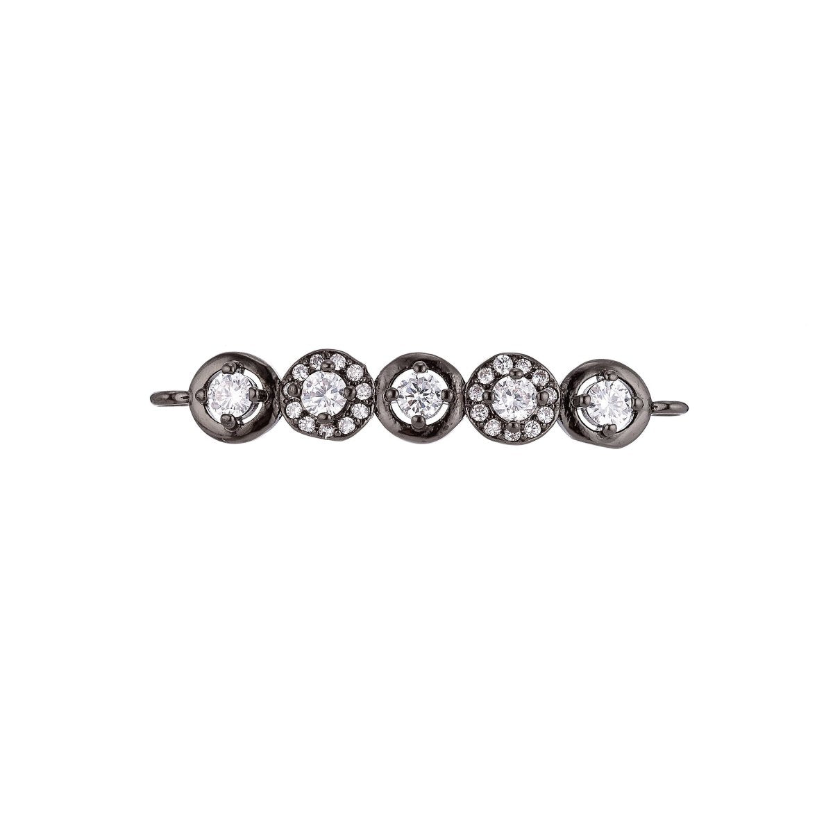 On Sale! CLEARANCE! Gold Filled, Gun-Metal Plated Pretty Link Circles Bracelet Charm Bead Pendant Baguette Connector For Jewelry Finding Making | F-036 - DLUXCA