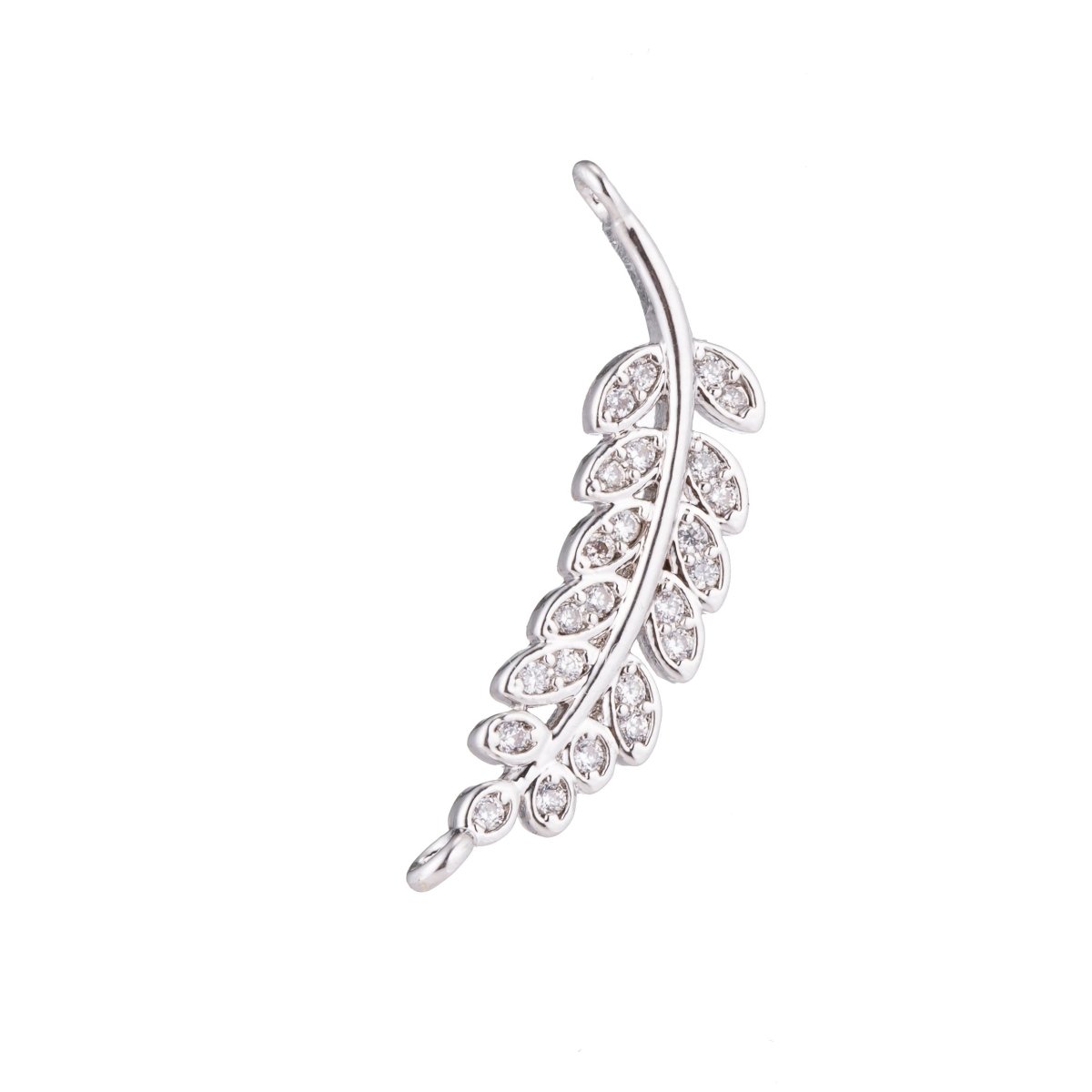 On Sale! CLEARANCE! Gold Filled Leaf, Tree Branch, Flower, Foliage, Cubic Zirconia Bracelet CONNECTOR Charm, Necklace Pendant, Findings for Jewelry Making F-166