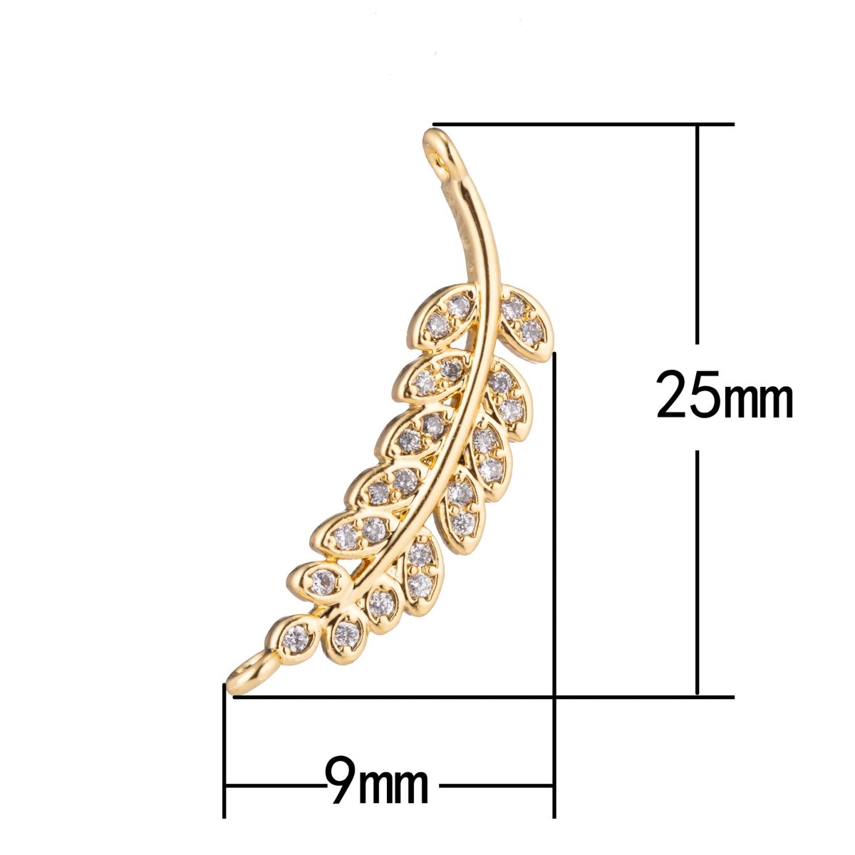On Sale! CLEARANCE! Gold Filled Leaf, Tree Branch, Flower, Foliage, Cubic Zirconia Bracelet CONNECTOR Charm, Necklace Pendant, Findings for Jewelry Making F-166