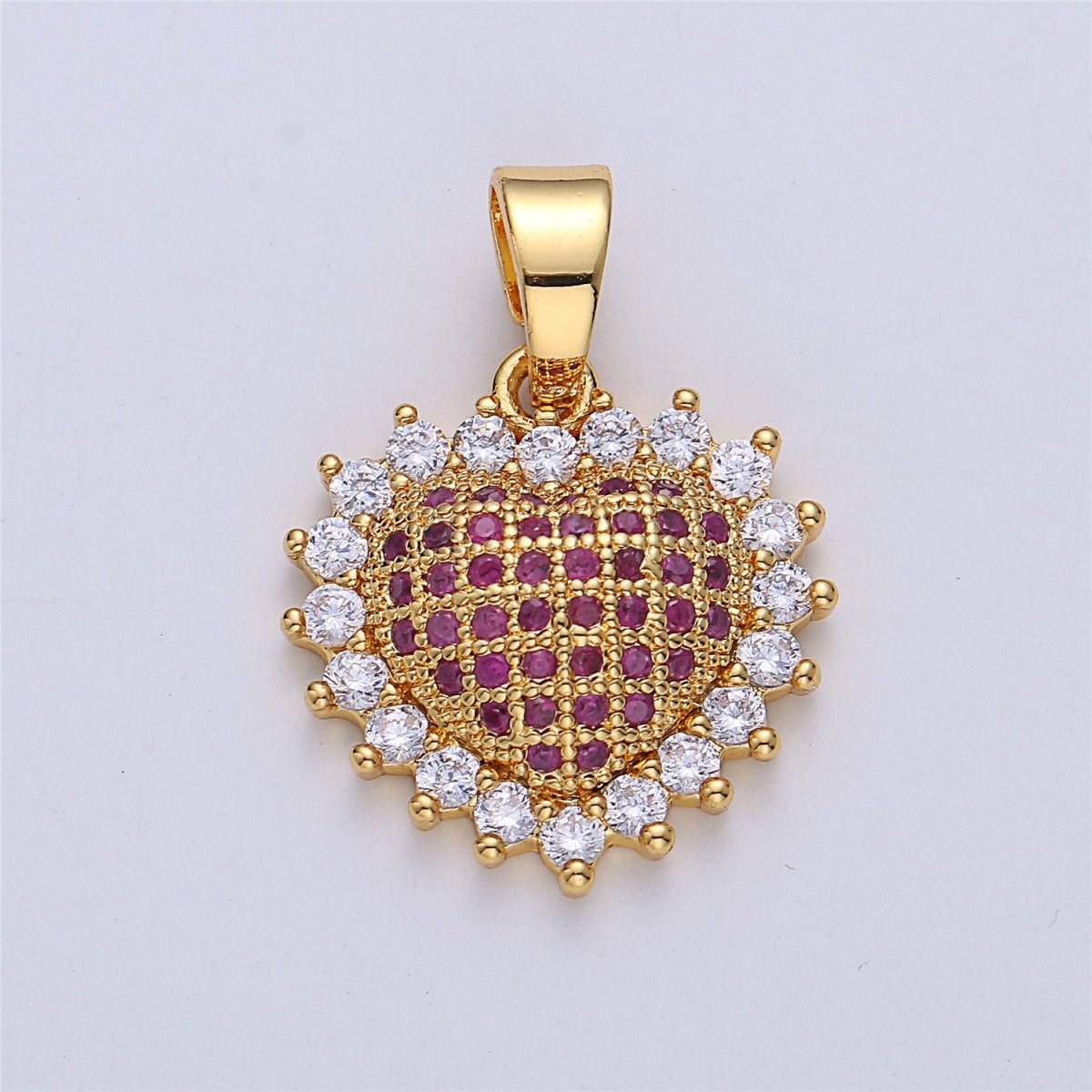 On Sale! CLEARANCE! Gold Filled Micro Pave Heart Love Pendants, Dainty Cubic Zirconia Necklace PENDANT Findings For Jewelry Making I-139 - DLUXCA