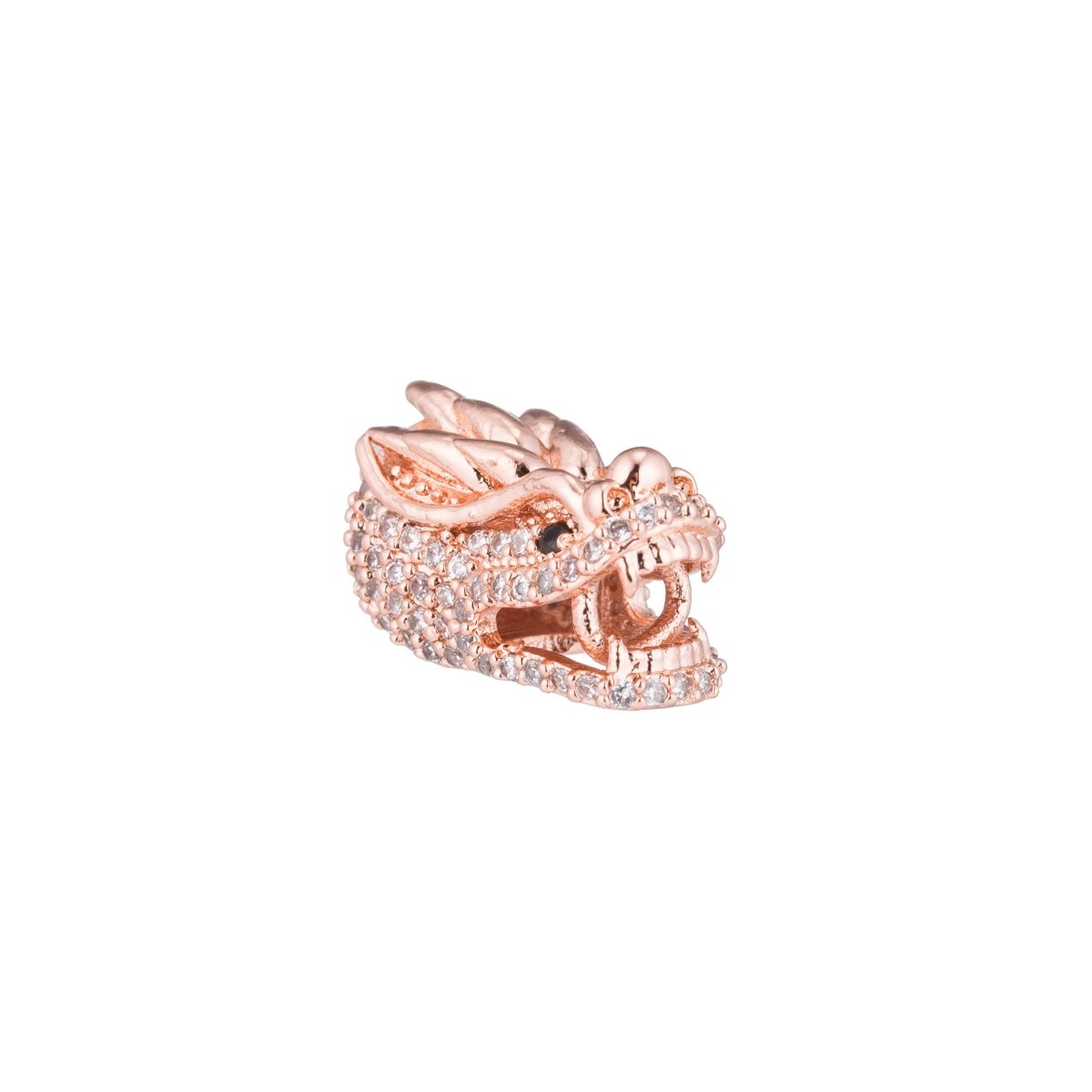 On Sale! CLEARANCE! Gold Filled Micro Paved CZ Mythical Dragon Spacer Bead | B-075