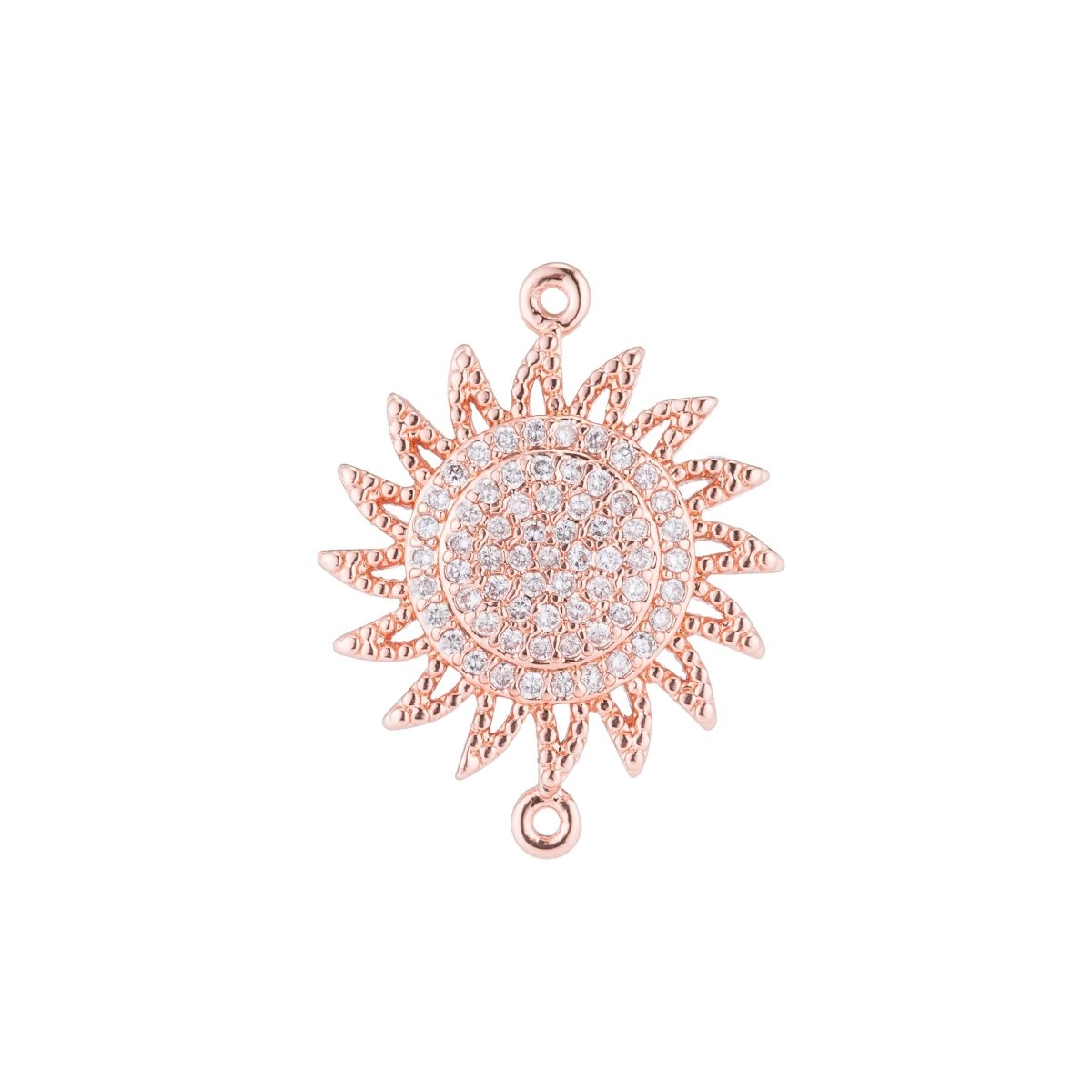 On Sale! CLEARANCE! Gold / Rose Gold / Black / Silver Sun Bright, Sunshine, Sun Rays, Sunny Day, Celestial, Star, Cubic Zirconia Bracelet Charm Bead Finding Connector for Jewelry Making | F-121