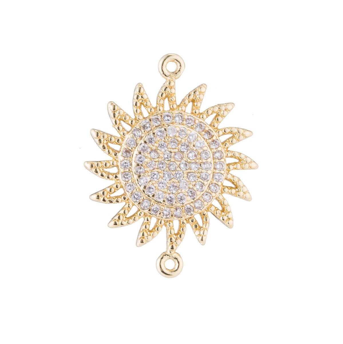 On Sale! CLEARANCE! Gold / Rose Gold / Black / Silver Sun Bright, Sunshine, Sun Rays, Sunny Day, Celestial, Star, Cubic Zirconia Bracelet Charm Bead Finding Connector for Jewelry Making | F-121