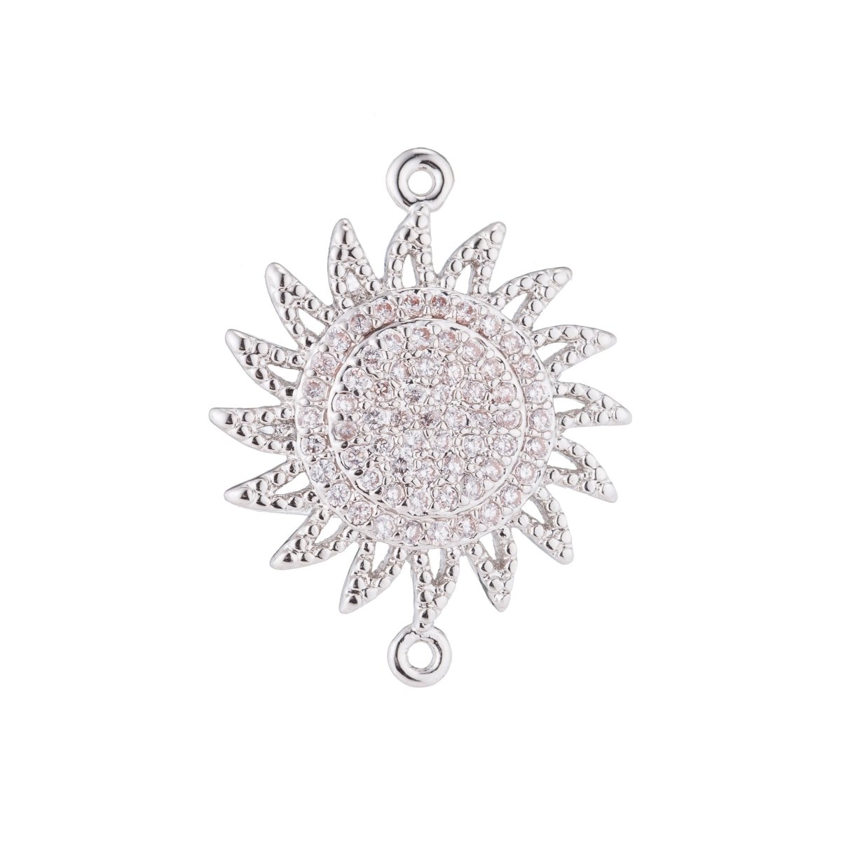 On Sale! CLEARANCE! Gold / Rose Gold / Black / Silver Sun Bright, Sunshine, Sun Rays, Sunny Day, Celestial, Star, Cubic Zirconia Bracelet Charm Bead Finding Connector for Jewelry Making | F-121