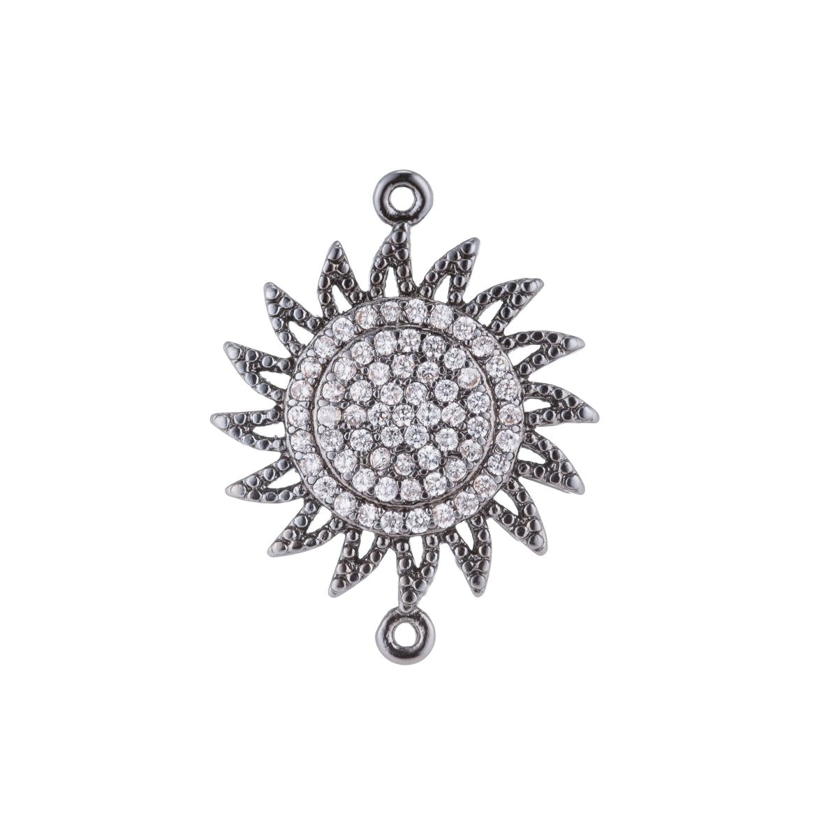 On Sale! CLEARANCE! Gold / Rose Gold / Black / Silver Sun Bright, Sunshine, Sun Rays, Sunny Day, Celestial, Star, Cubic Zirconia Bracelet Charm Bead Finding Connector for Jewelry Making | F-121