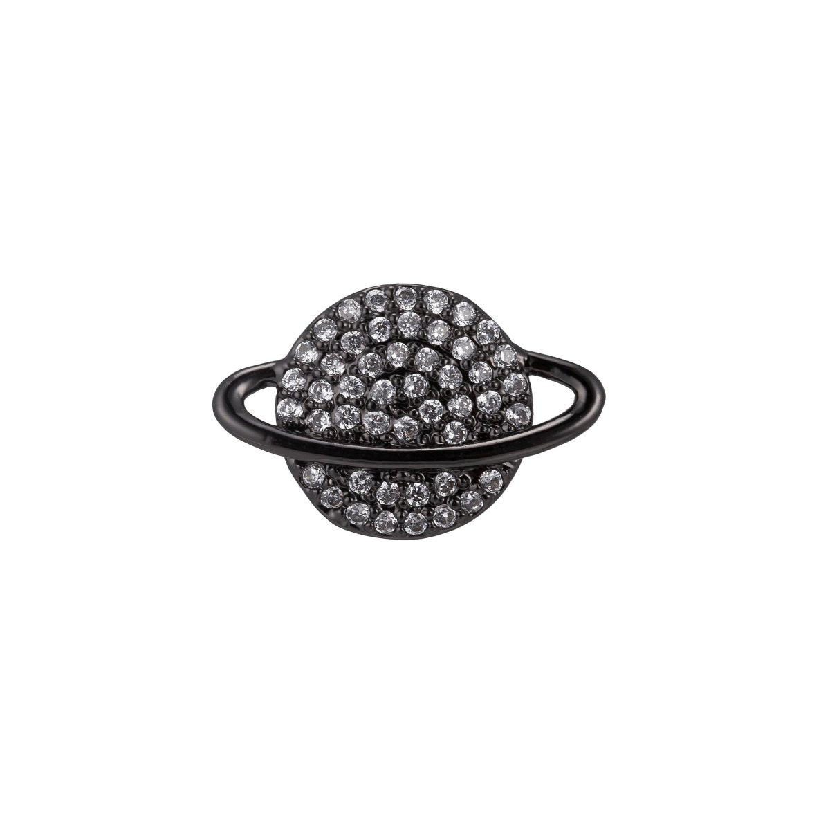 OS On Sale! CLEARANCE! Micro Pave CZ Planet Charm 18K Gold Filled Ring Saturn Planet Bracelet Charm Bead Finding CONNECTOR For Earring Jewelry Making F-224