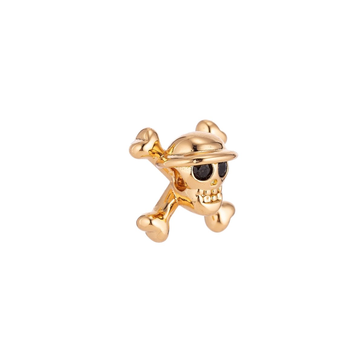 On Sale! CLEARANCE! One Piece Pirate Skull Bead Spacer for Men Bracelet Silver Danger Warning Poison Skull and Crossbones Charm Connector 13x13mm | B-021