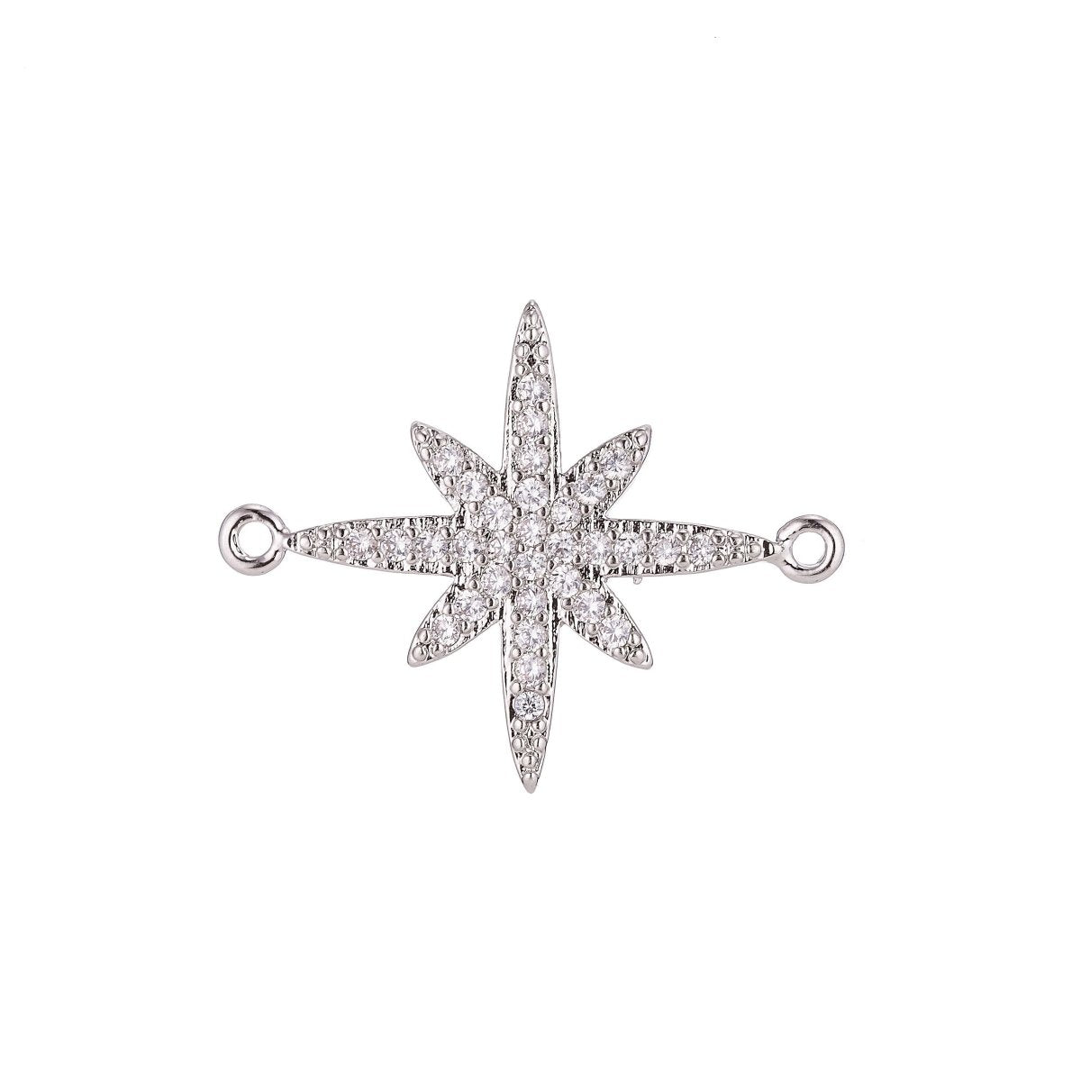 On Sale! CLEARANCE! Silver, Black, 18K Gold Filled Elegant Shooting Star Cubic Zirconia Bracelet Charm Bead Finding CONNECTOR For Jewelry Making | F-065